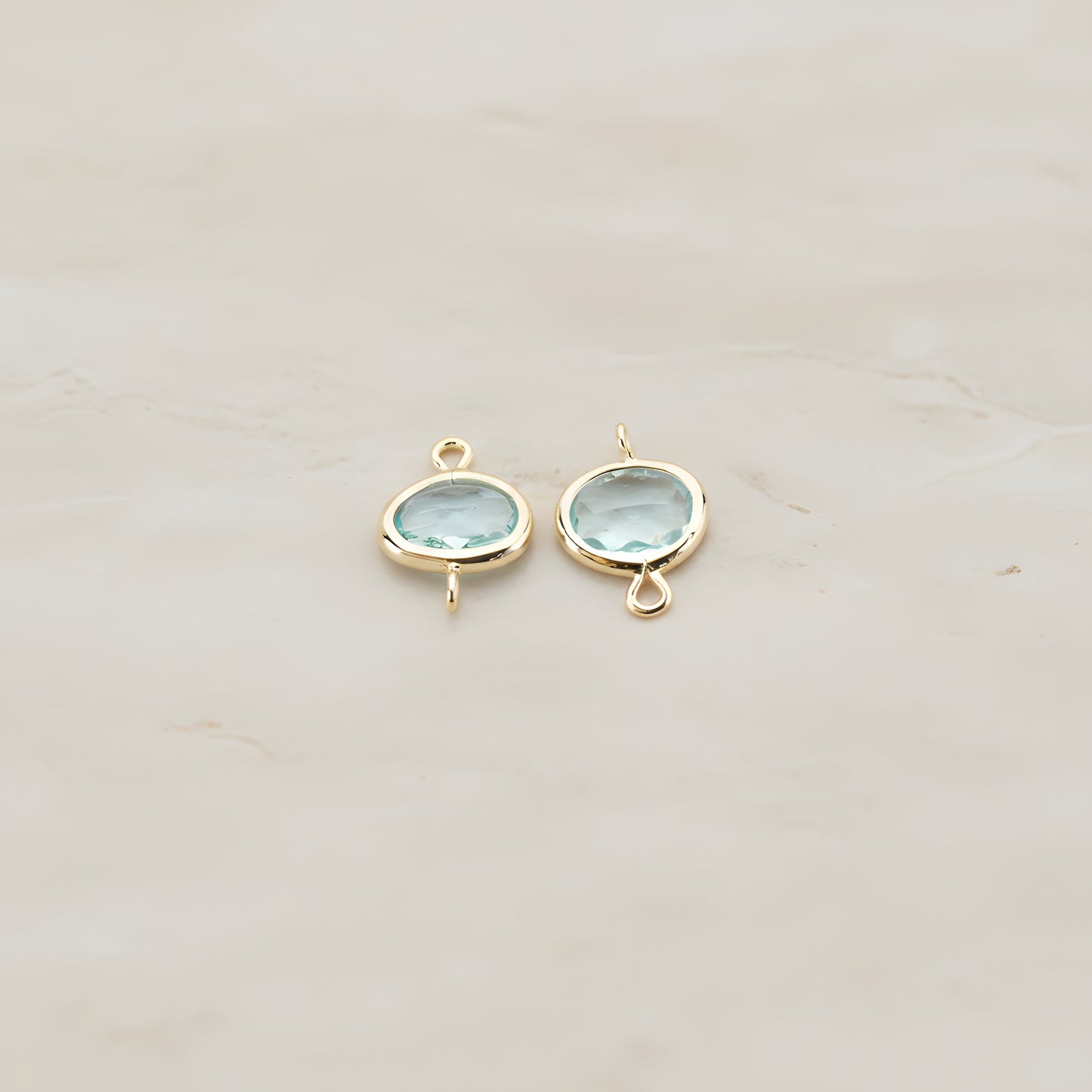 Oval Framed Glass Connector, 2 Pc (FS.125)