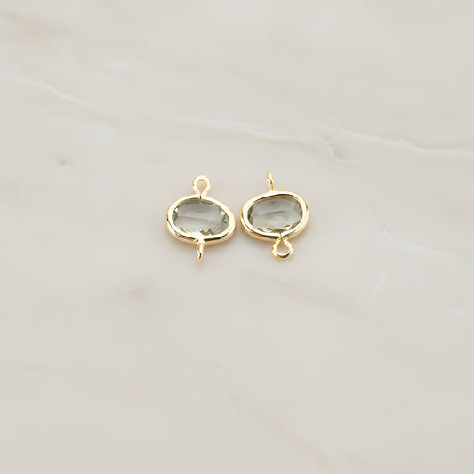 Oval Framed Glass Connector, 2 Pc (FS.125)