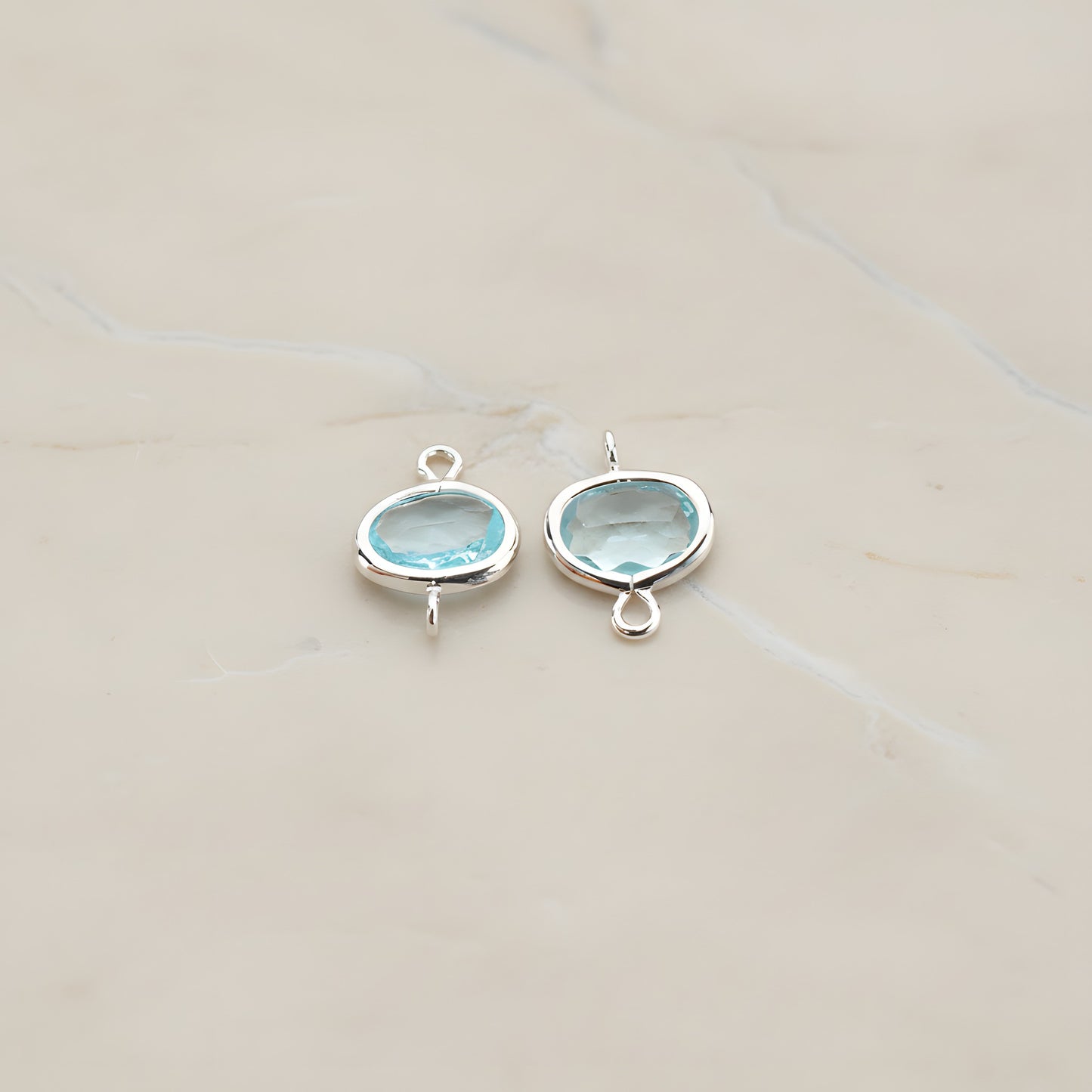 Oval Framed Glass Connector, 2 Pc (FS.125)