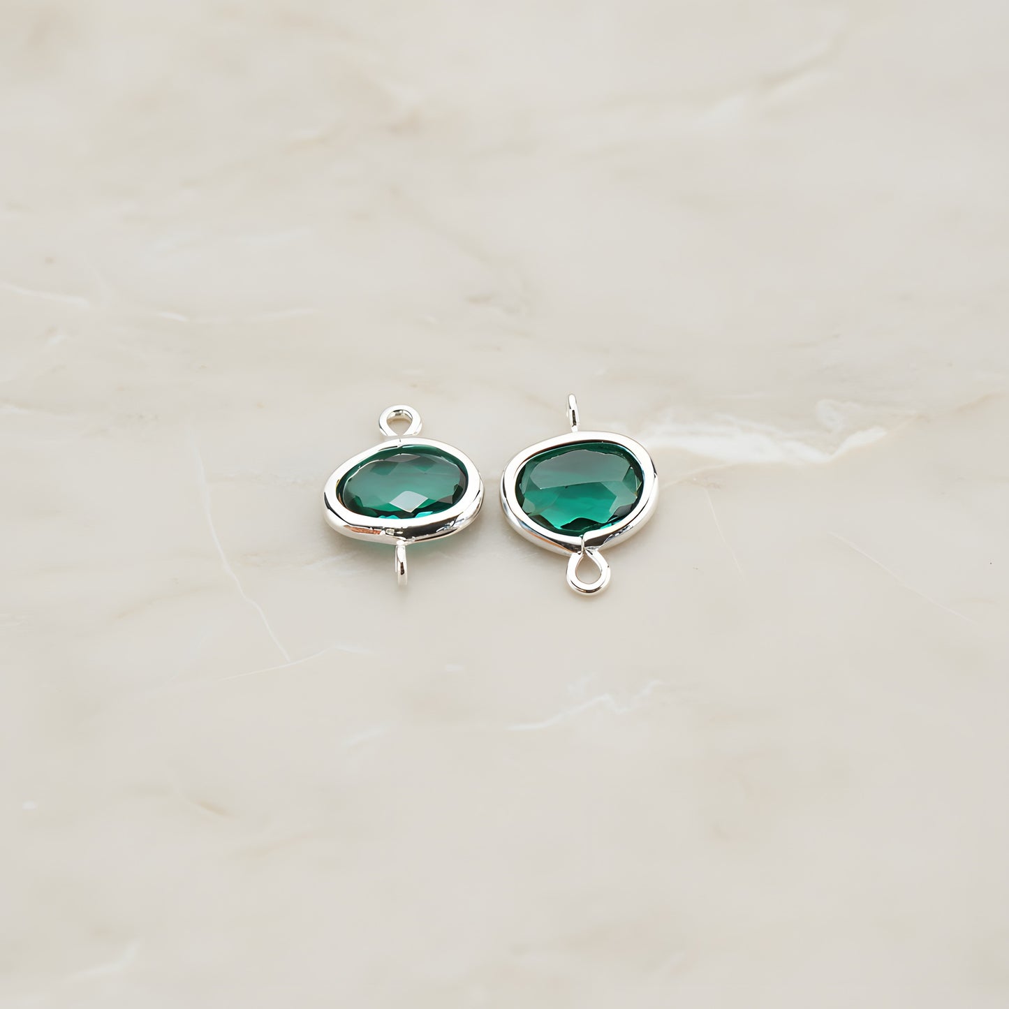 Oval Framed Glass Connector, 2 Pc (FS.125)