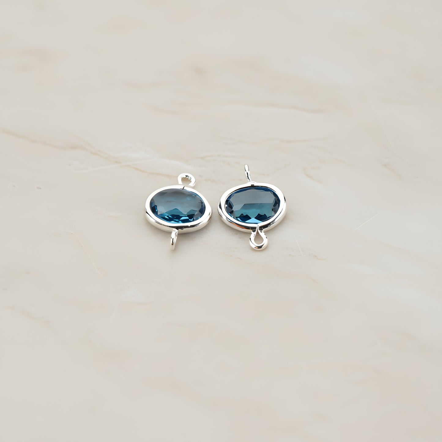 Oval Framed Glass Connector, 2 Pc (FS.125)