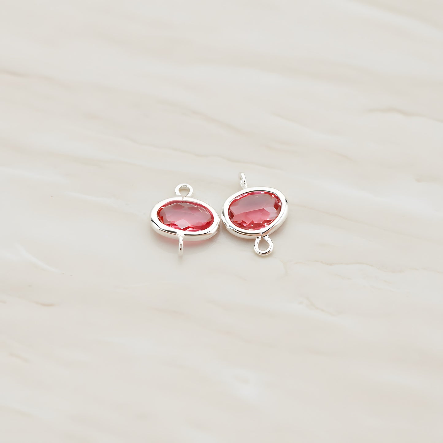 Oval Framed Glass Connector, 2 Pc (FS.125)