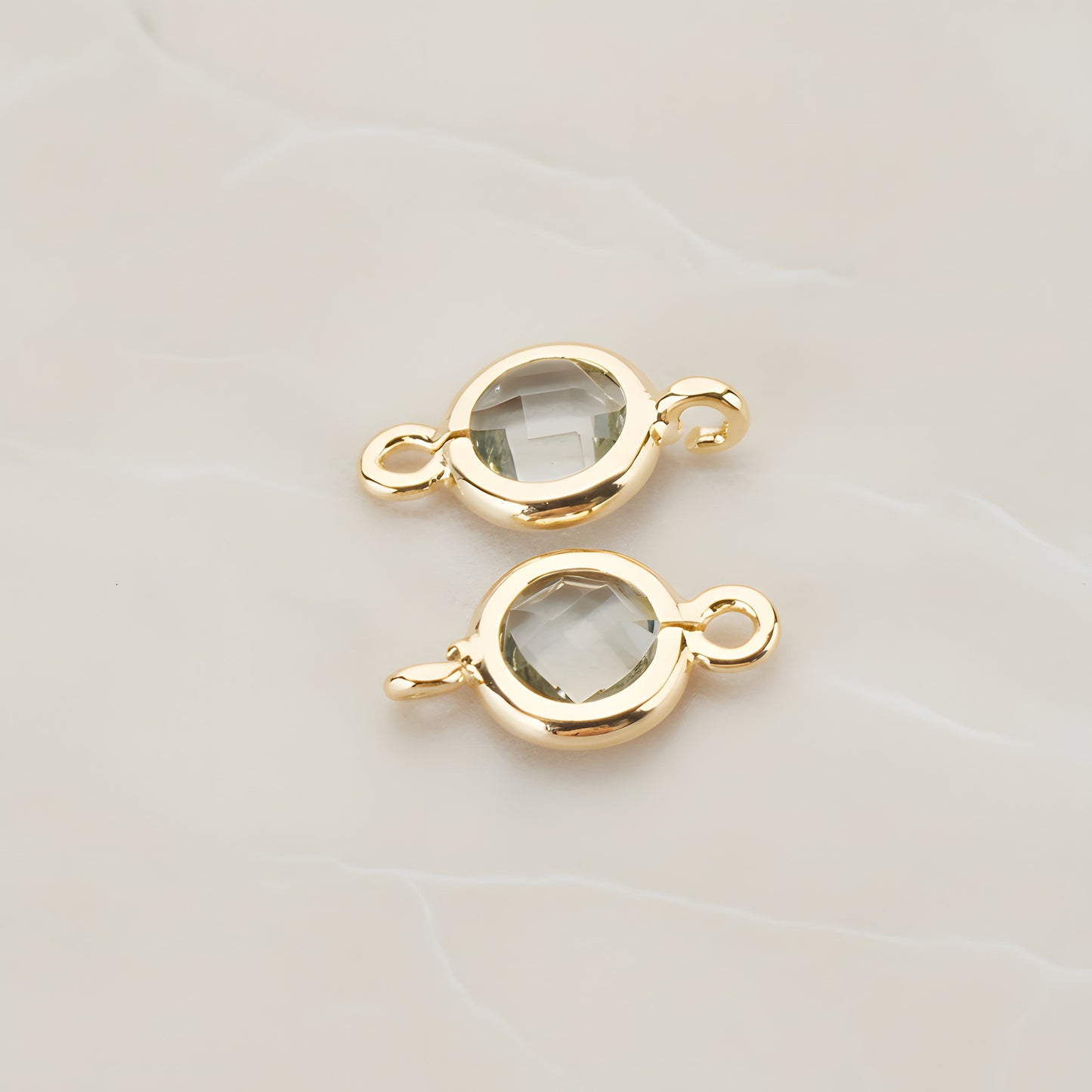 Round Framed Glass Connector, 2 Pc (FS.127)