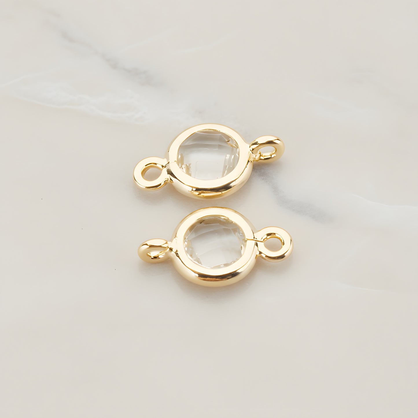 Round Framed Glass Connector, 2 Pc (FS.127)