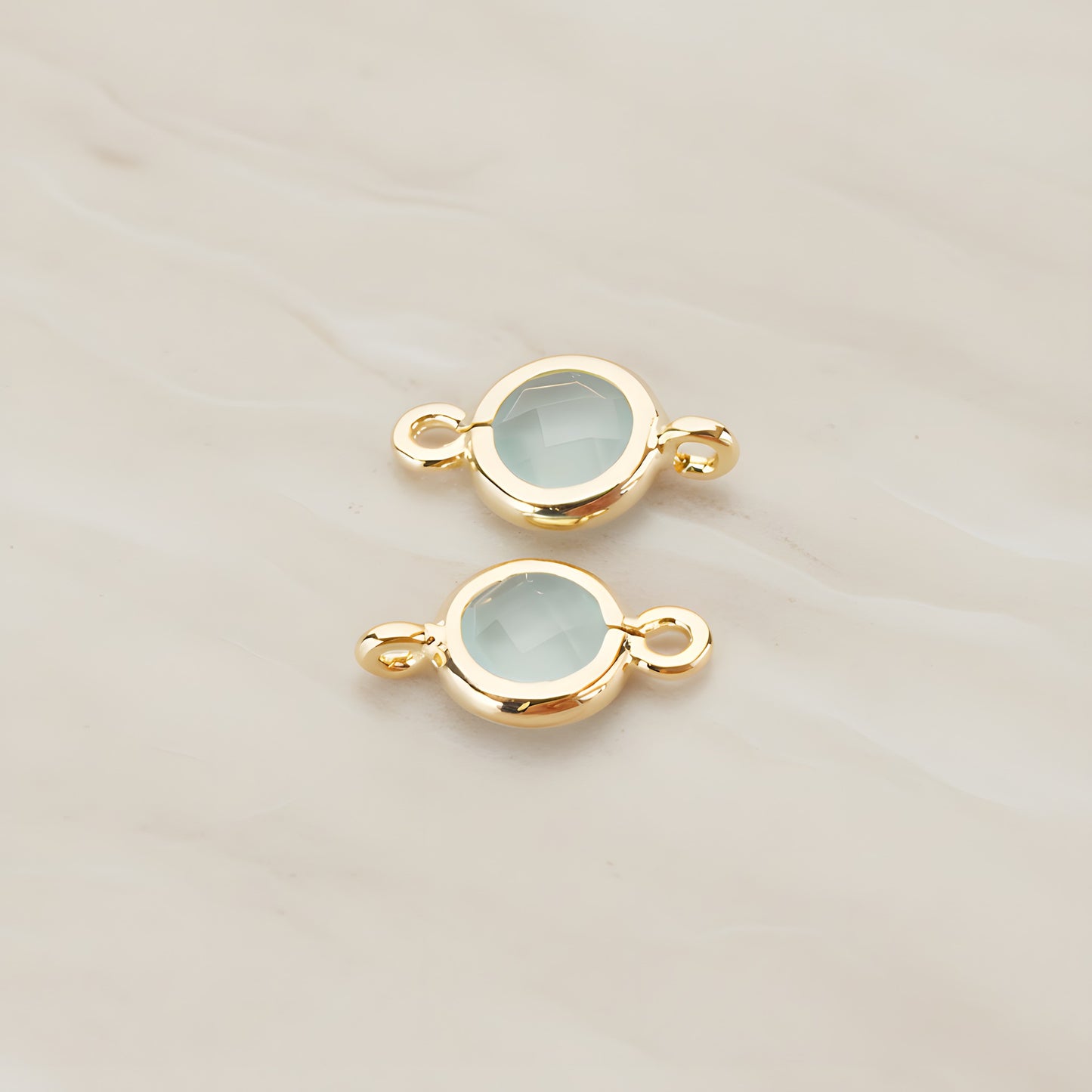 Round Framed Glass Connector, 2 Pc (FS.127)