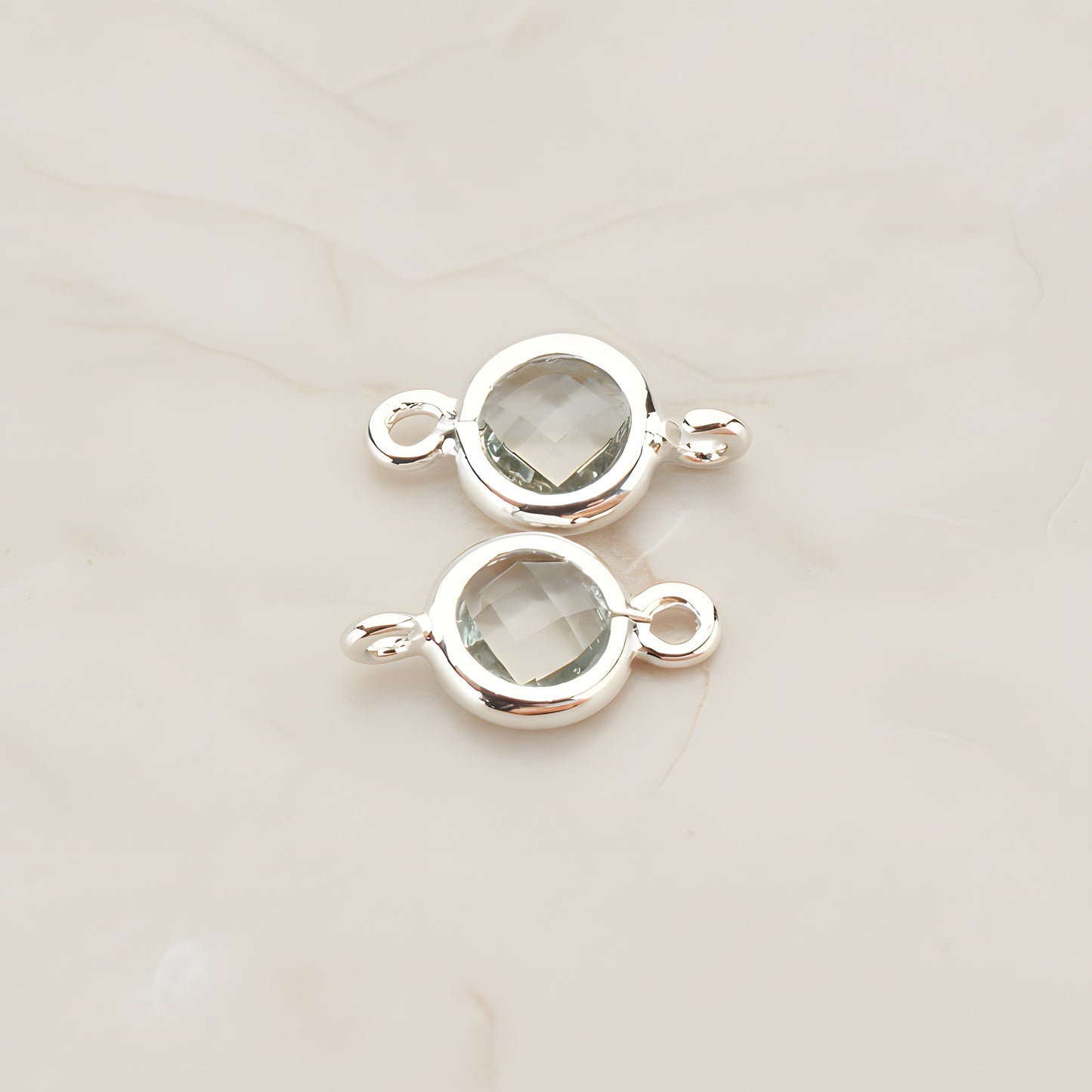 Round Framed Glass Connector, 2 Pc (FS.127)