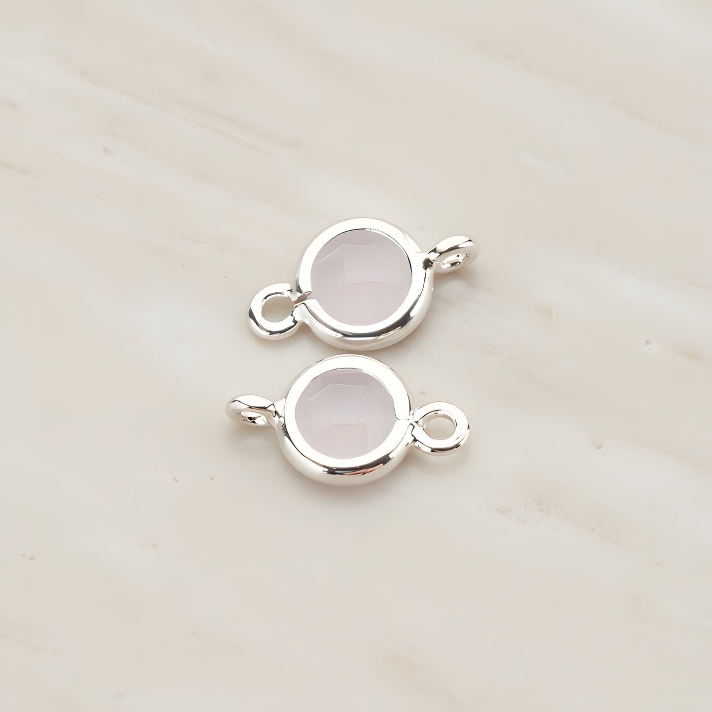Round Framed Glass Connector, 2 Pc (FS.127)