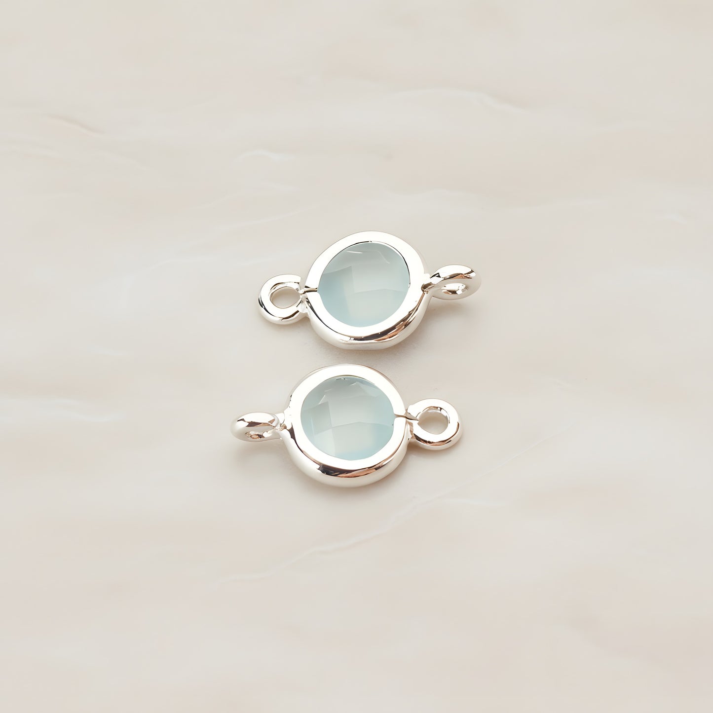 Round Framed Glass Connector, 2 Pc (FS.127)