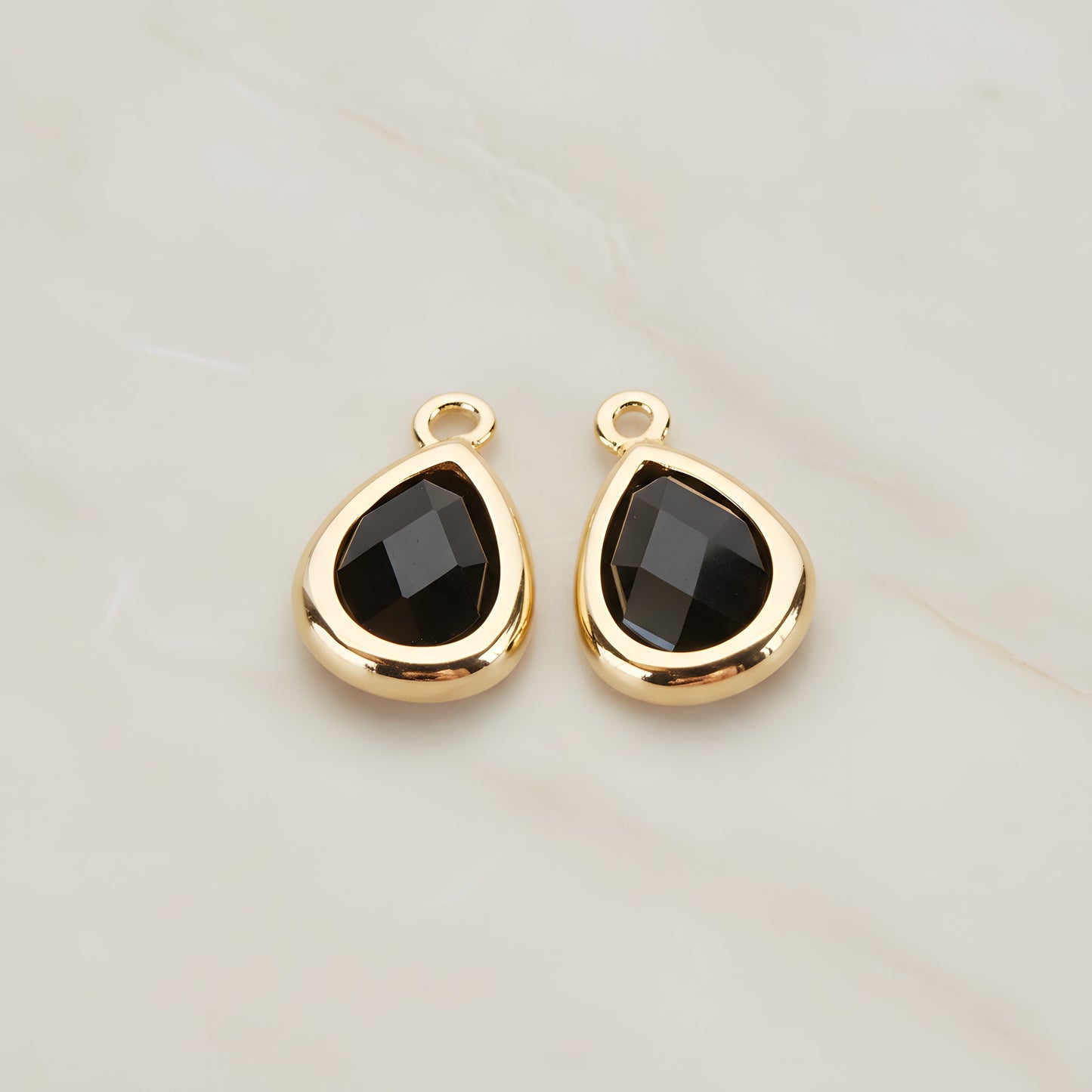 Teardrop Framed Glass Pendant, 2 Pc (FS.129)