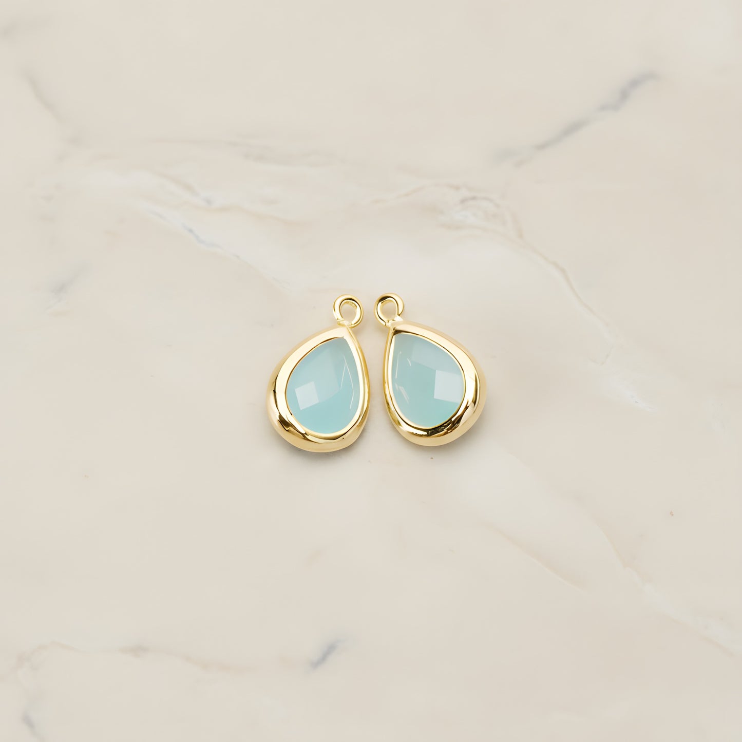 Teardrop Framed Glass Pendant, 2 Pc (FS.129)