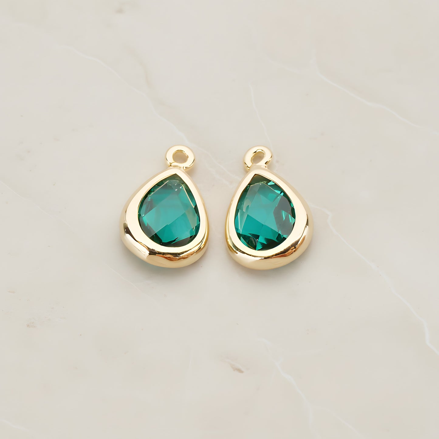 Teardrop Framed Glass Pendant, 2 Pc (FS.129)