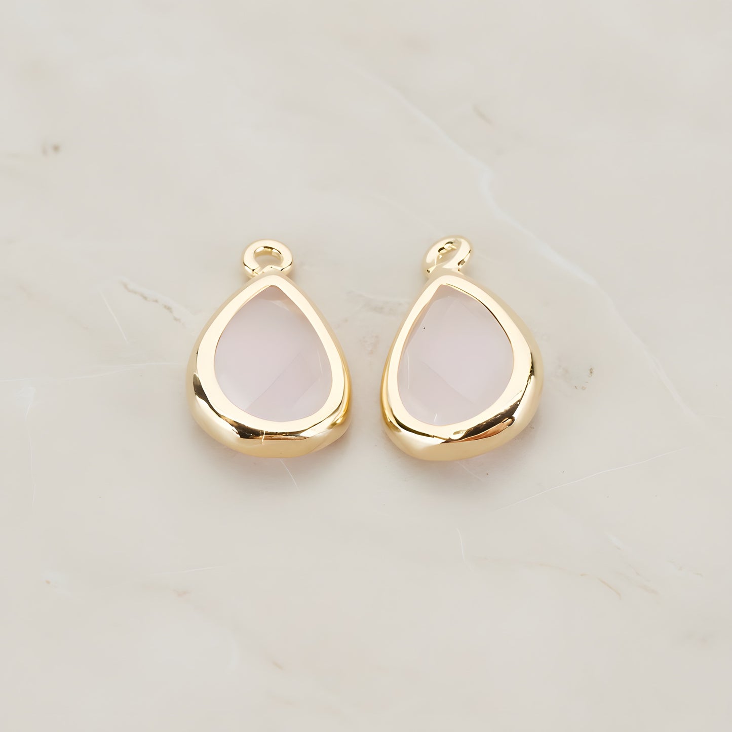 Teardrop Framed Glass Pendant, 2 Pc (FS.129)