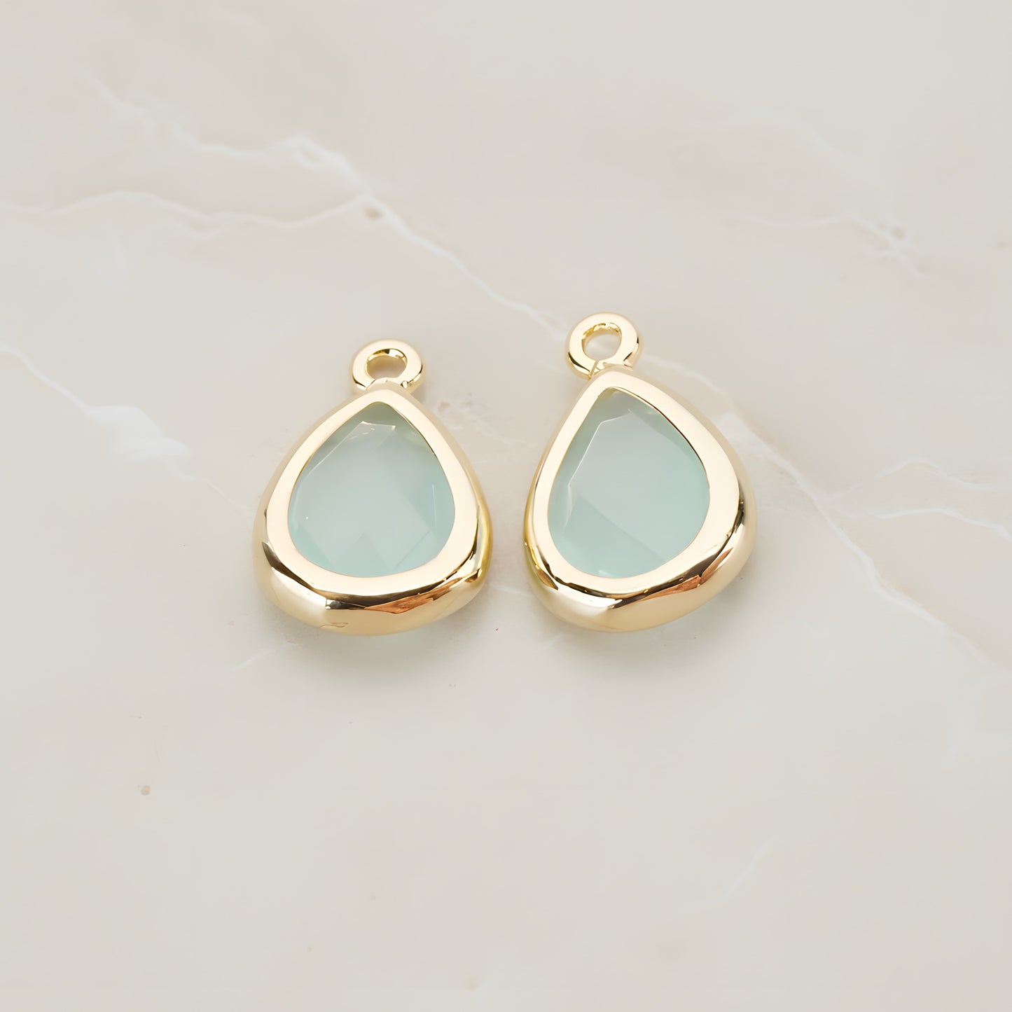 Teardrop Framed Glass Pendant, 2 Pc (FS.129)