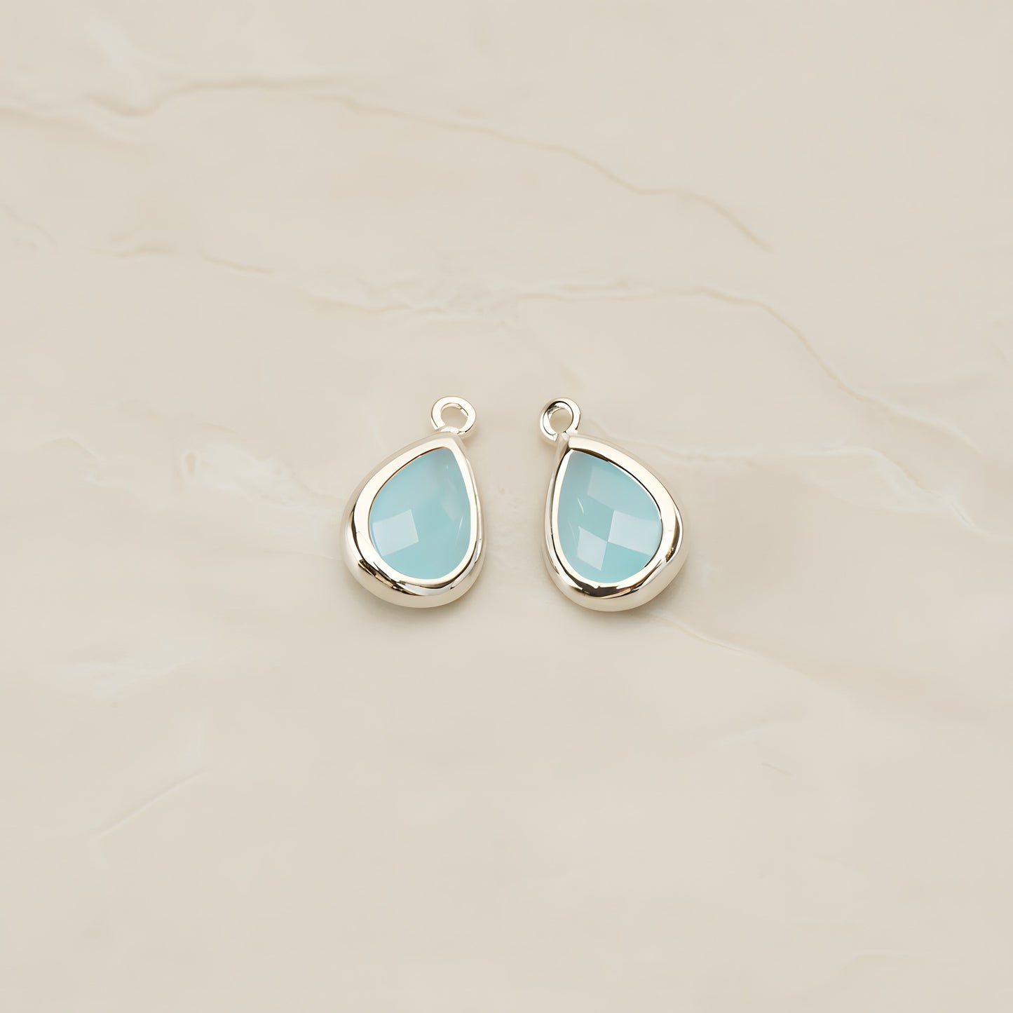 Teardrop Framed Glass Pendant, 2 Pc (FS.129)