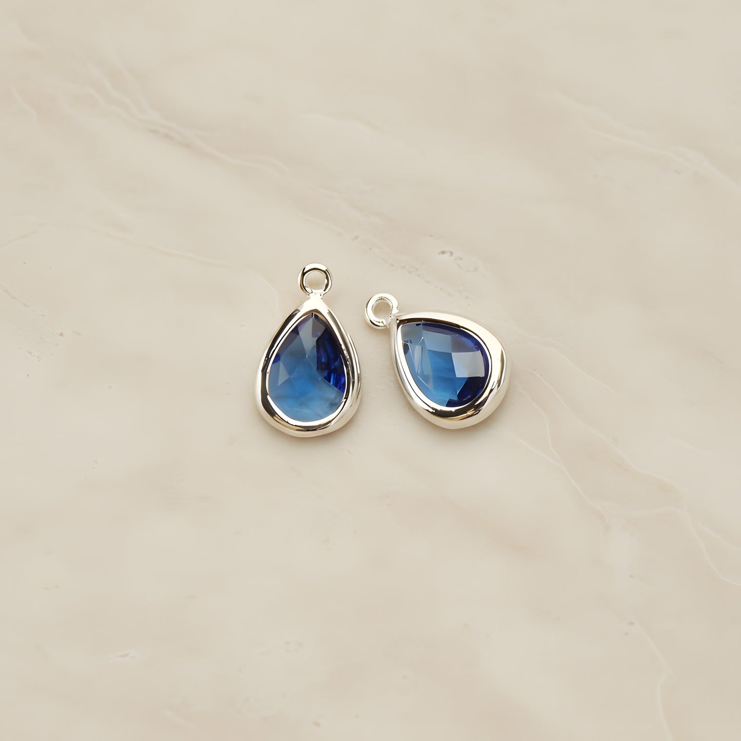 Teardrop Framed Glass Pendant, 2 Pc (FS.129)