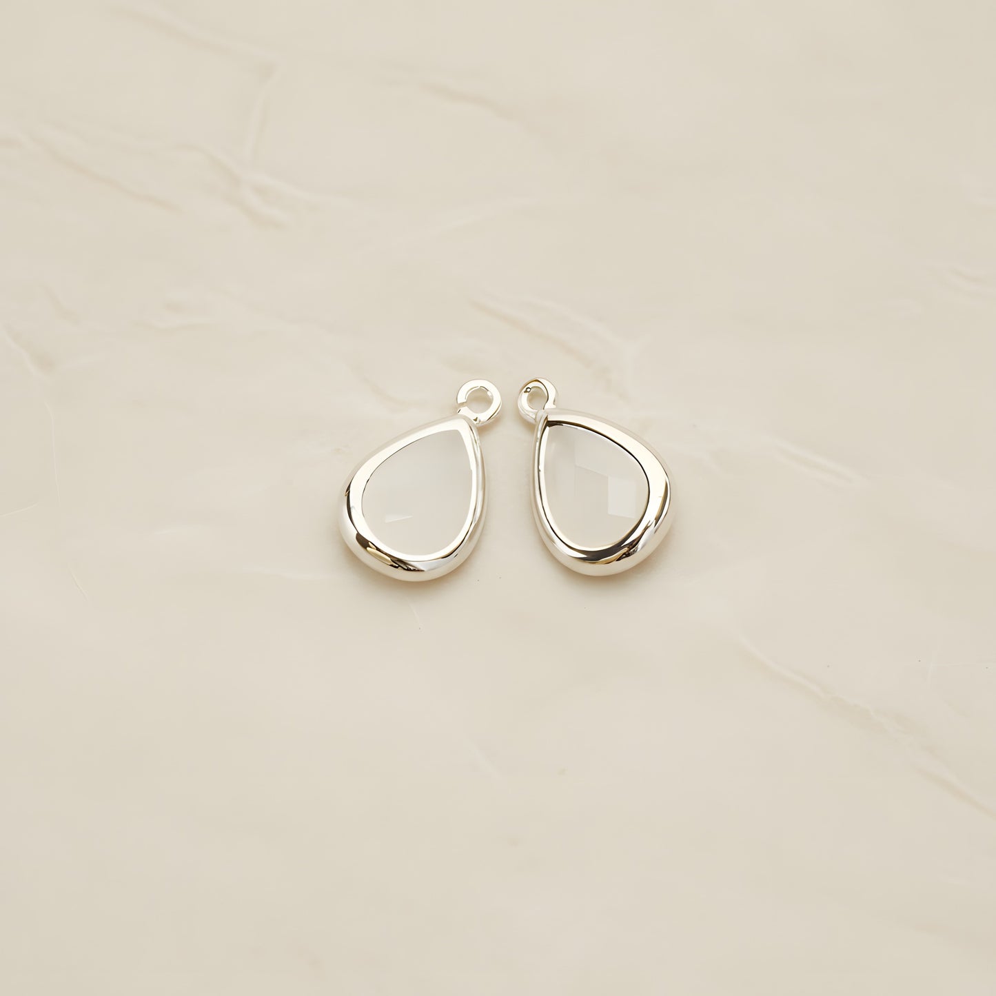 Teardrop Framed Glass Pendant, 2 Pc (FS.129)