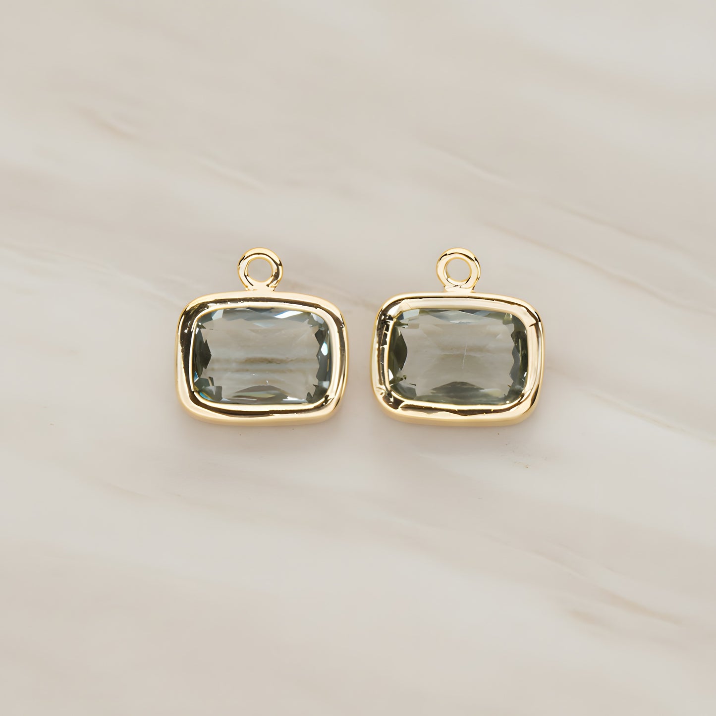 Rounded Rectangle Framed Glass Pendant, 2 Pc (FS.130)