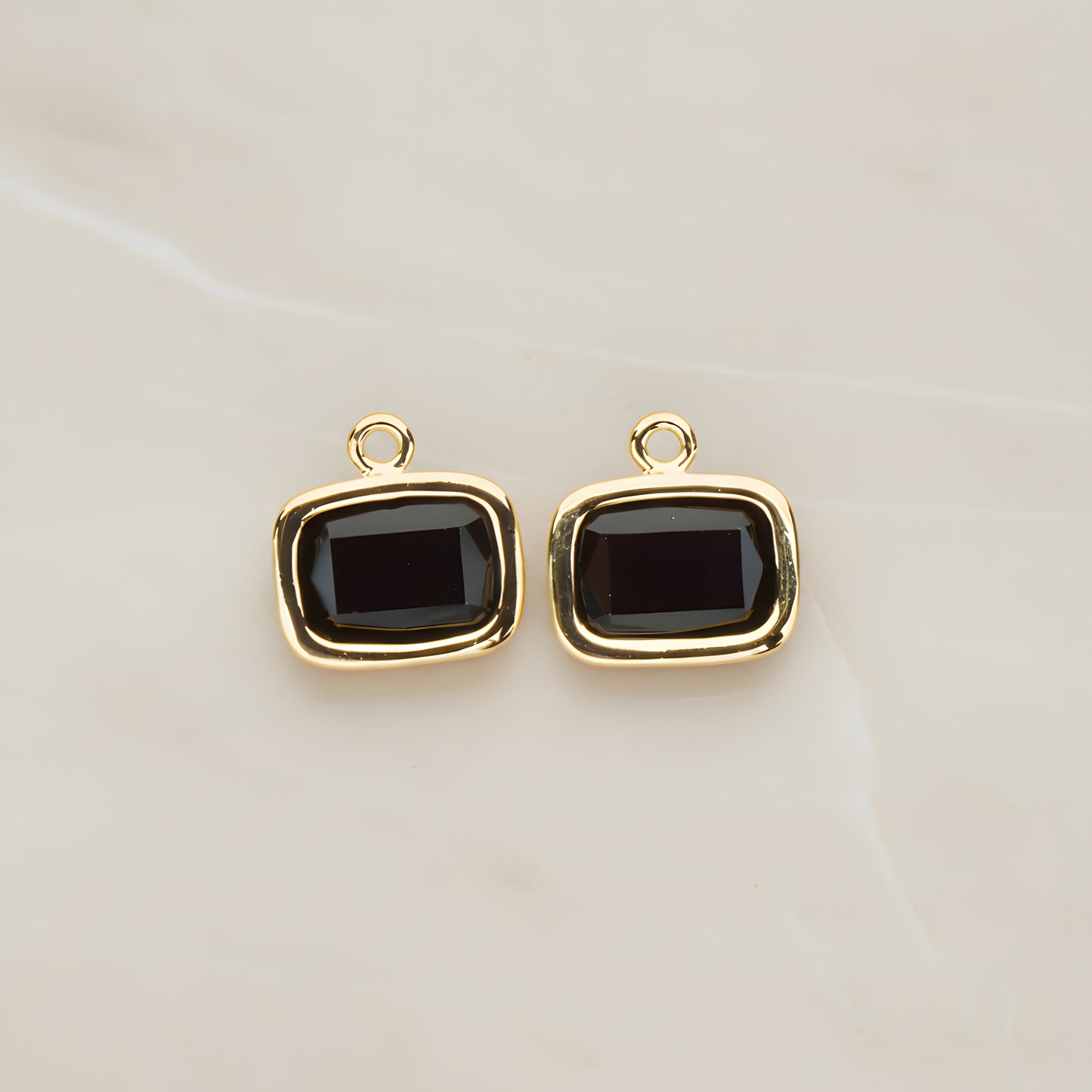 Rounded Rectangle Framed Glass Pendant, 2 Pc (FS.130)