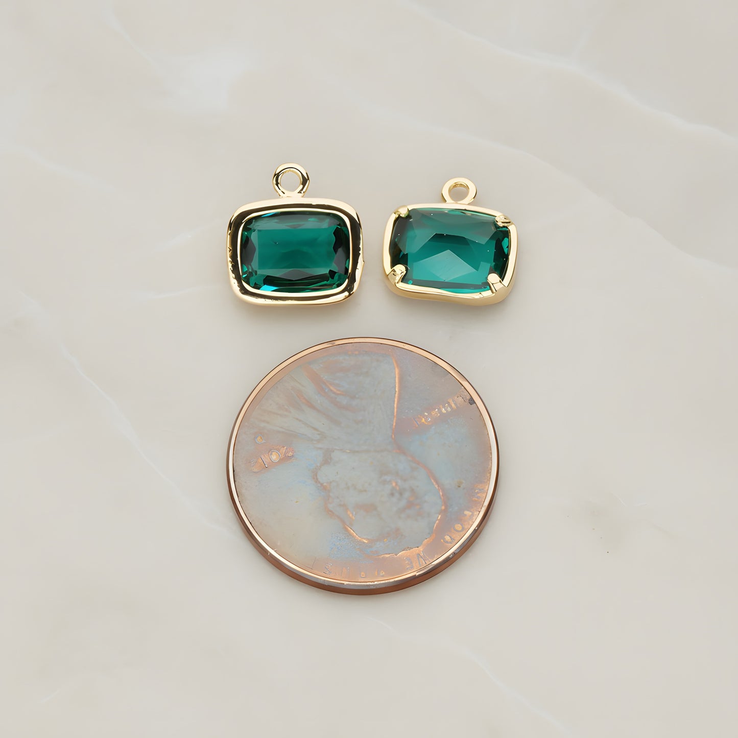 Rounded Rectangle Framed Glass Pendant, 2 Pc (FS.130)