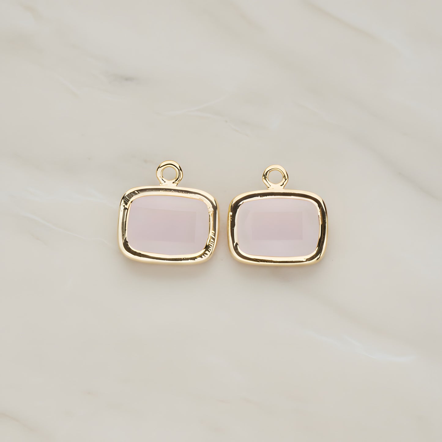 Rounded Rectangle Framed Glass Pendant, 2 Pc (FS.130)