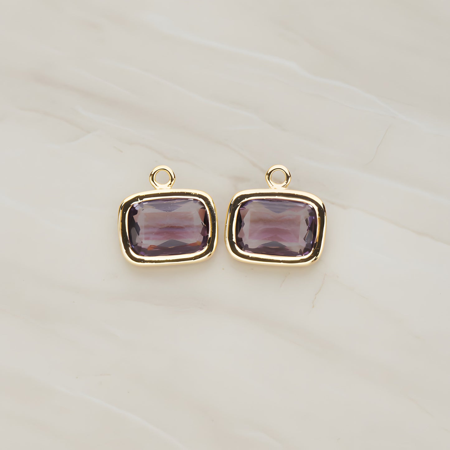 Rounded Rectangle Framed Glass Pendant, 2 Pc (FS.130)