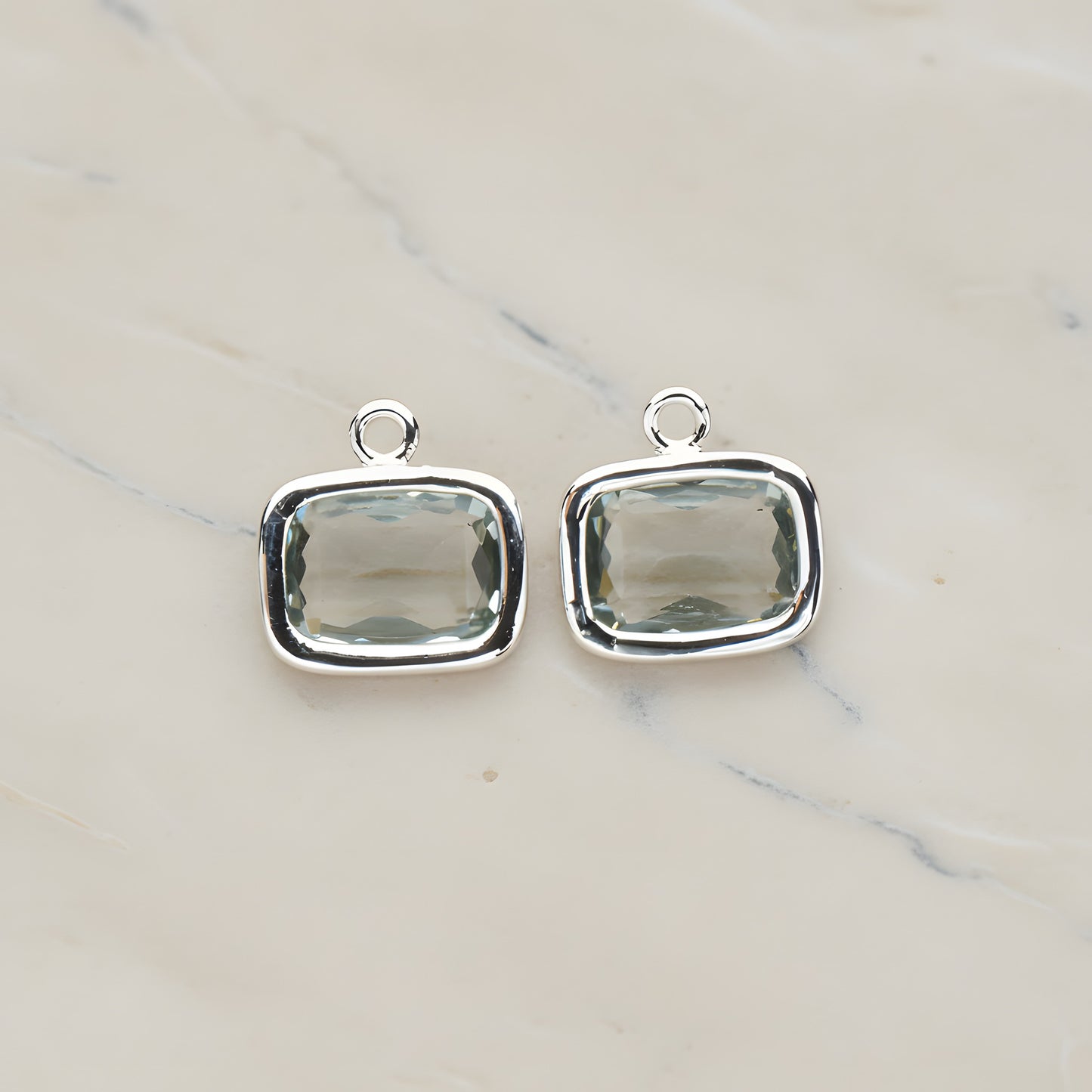 Rounded Rectangle Framed Glass Pendant, 2 Pc (FS.130)