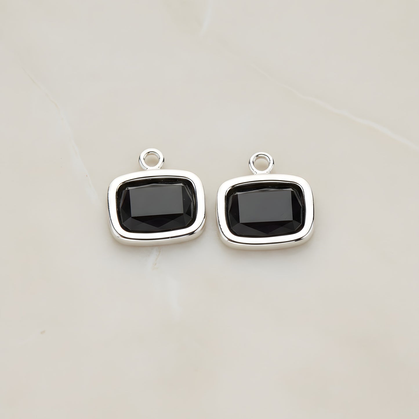 Rounded Rectangle Framed Glass Pendant, 2 Pc (FS.130)