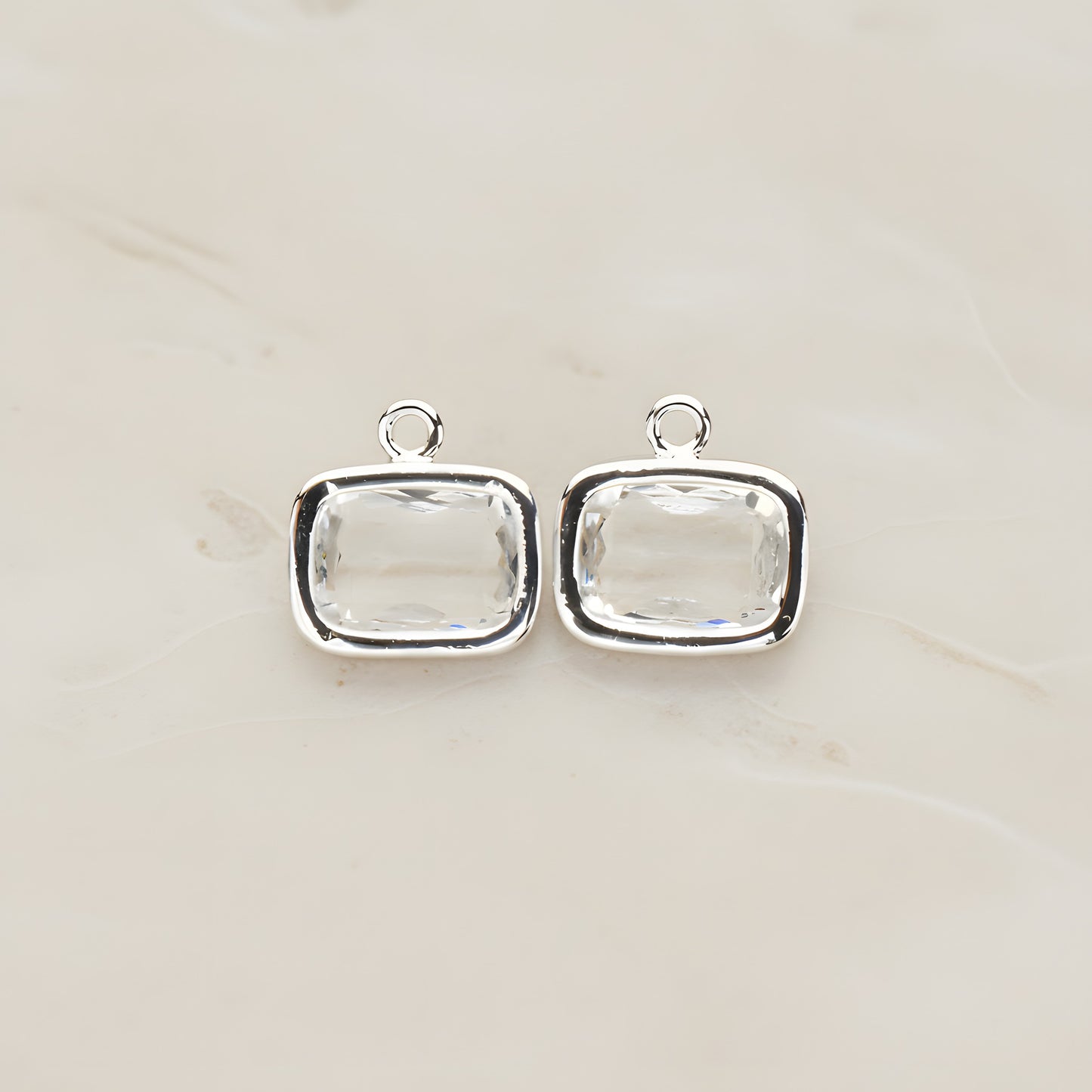 Rounded Rectangle Framed Glass Pendant, 2 Pc (FS.130)