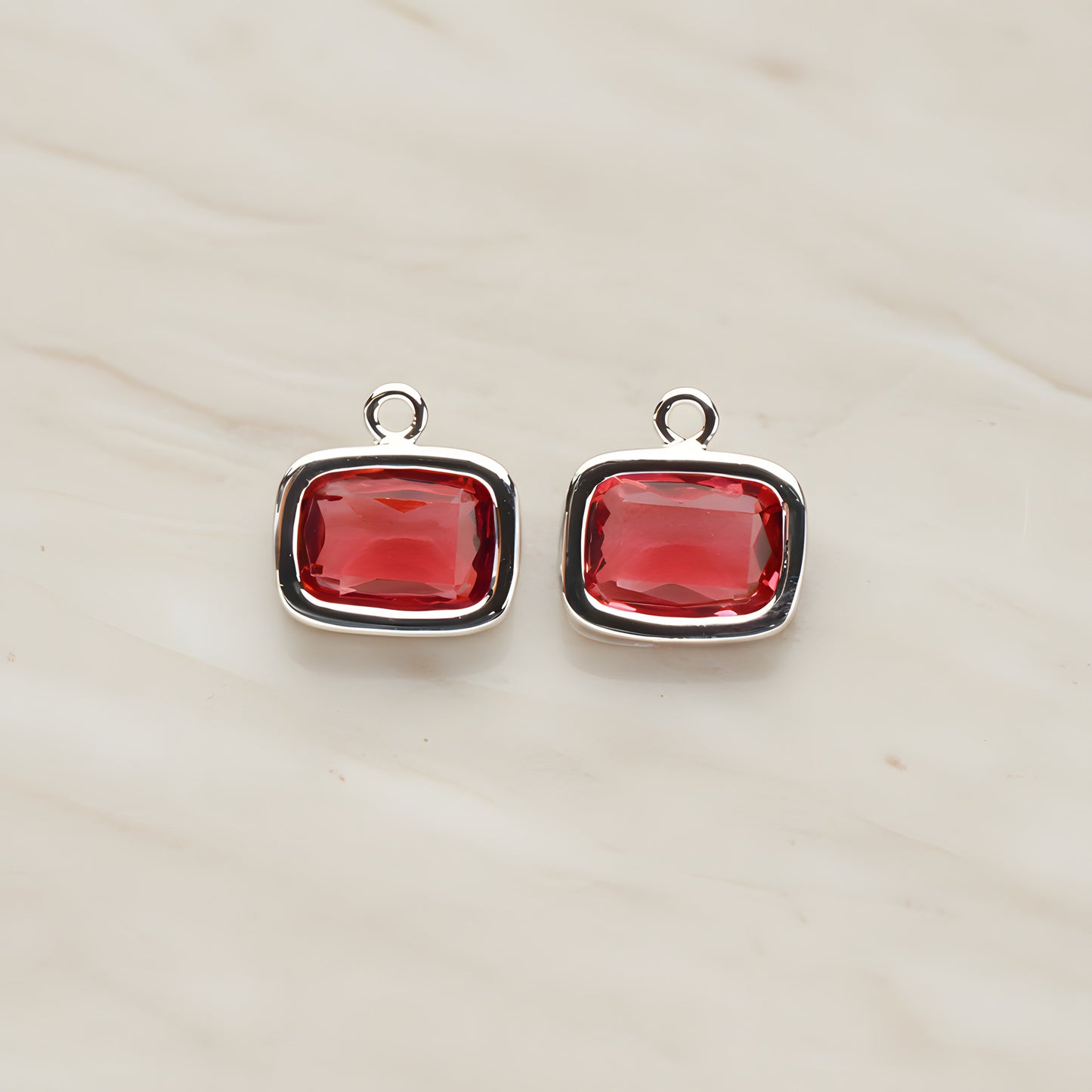 Rounded Rectangle Framed Glass Pendant, 2 Pc (FS.130)