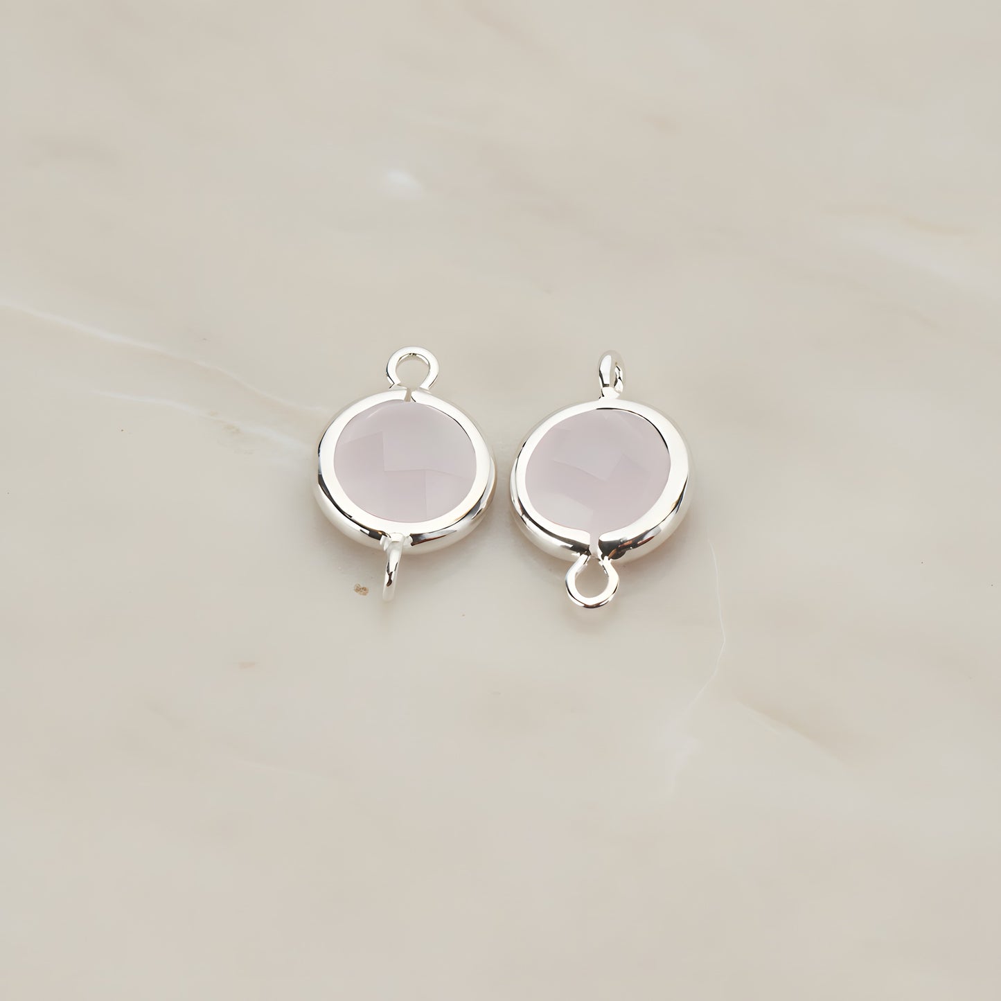 Round Framed Glass Connector, 2 Pc (FS.145)