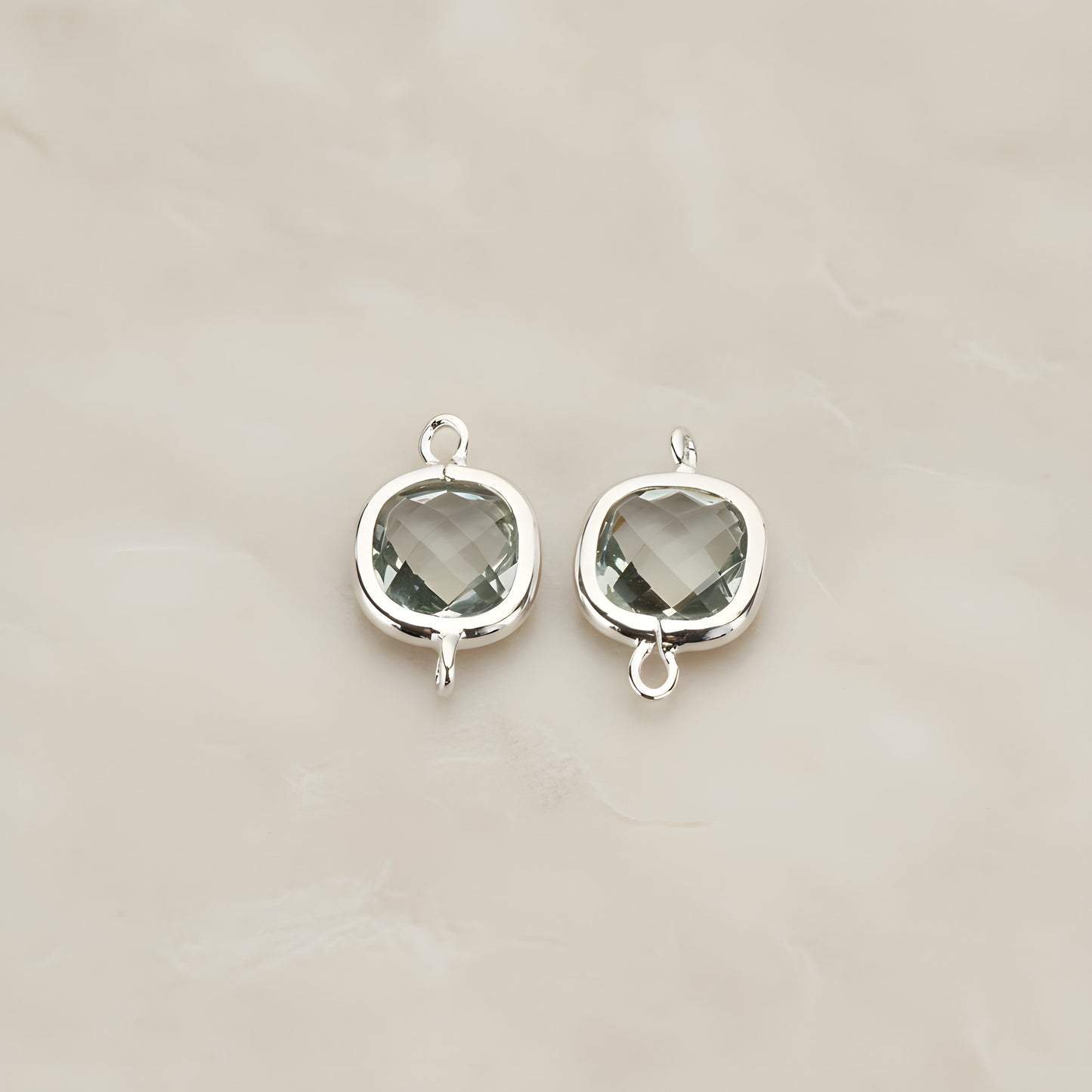 Cushion Framed Glass Pendant & Connector, 2 Pc (FS.146)