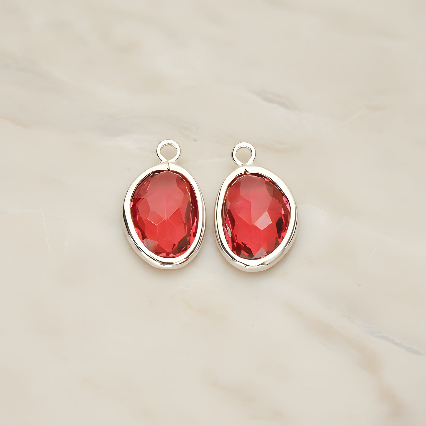 Organic Nugget Framed Glass Pendant, 2 Pc (FS.170)