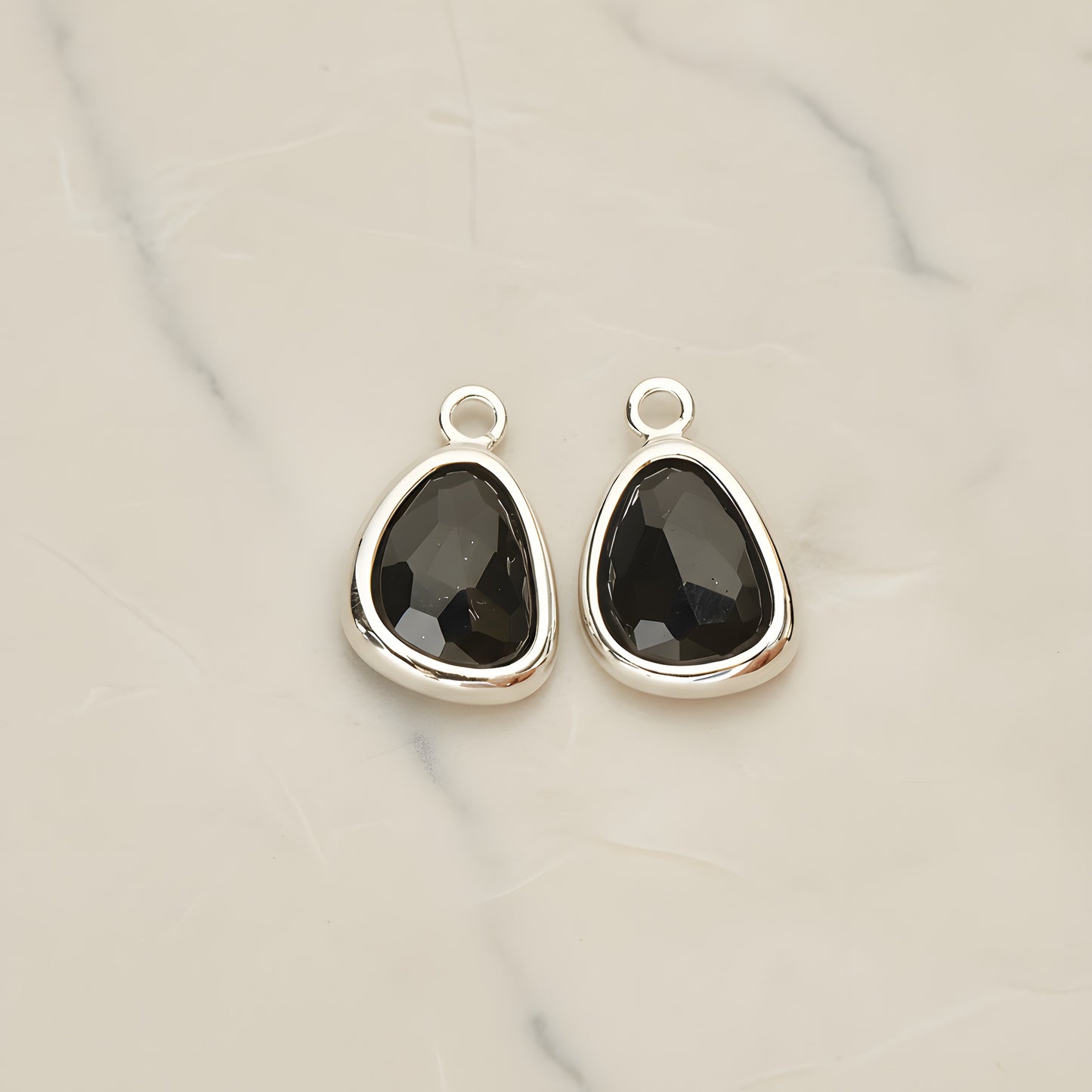Organic Nugget Framed Glass Pendant, 2 Pc (FS.175)