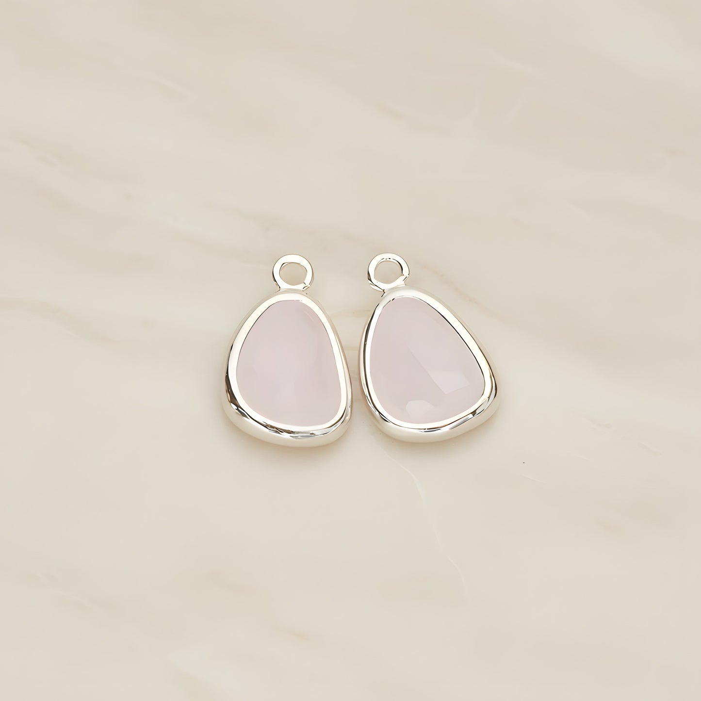 Organic Nugget Framed Glass Pendant, 2 Pc (FS.175)