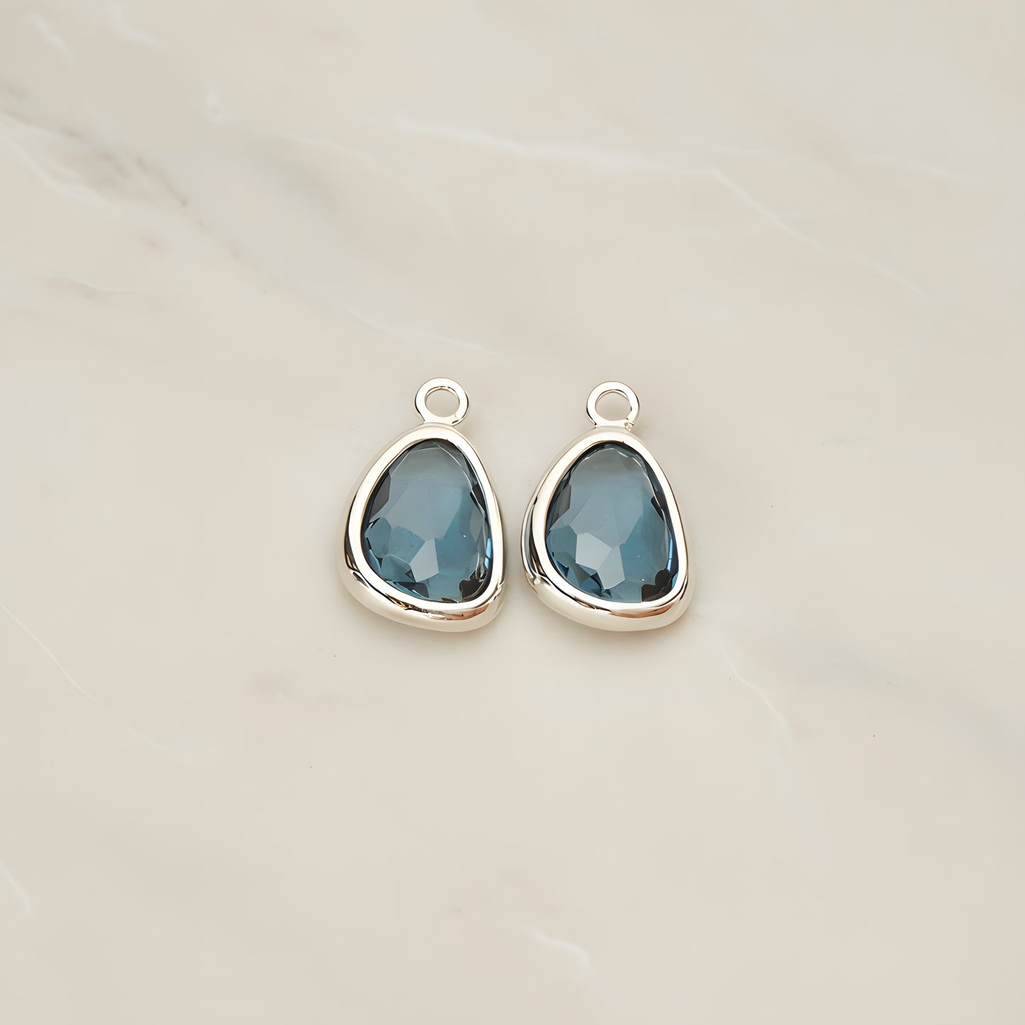 Organic Nugget Framed Glass Pendant, 2 Pc (FS.175)