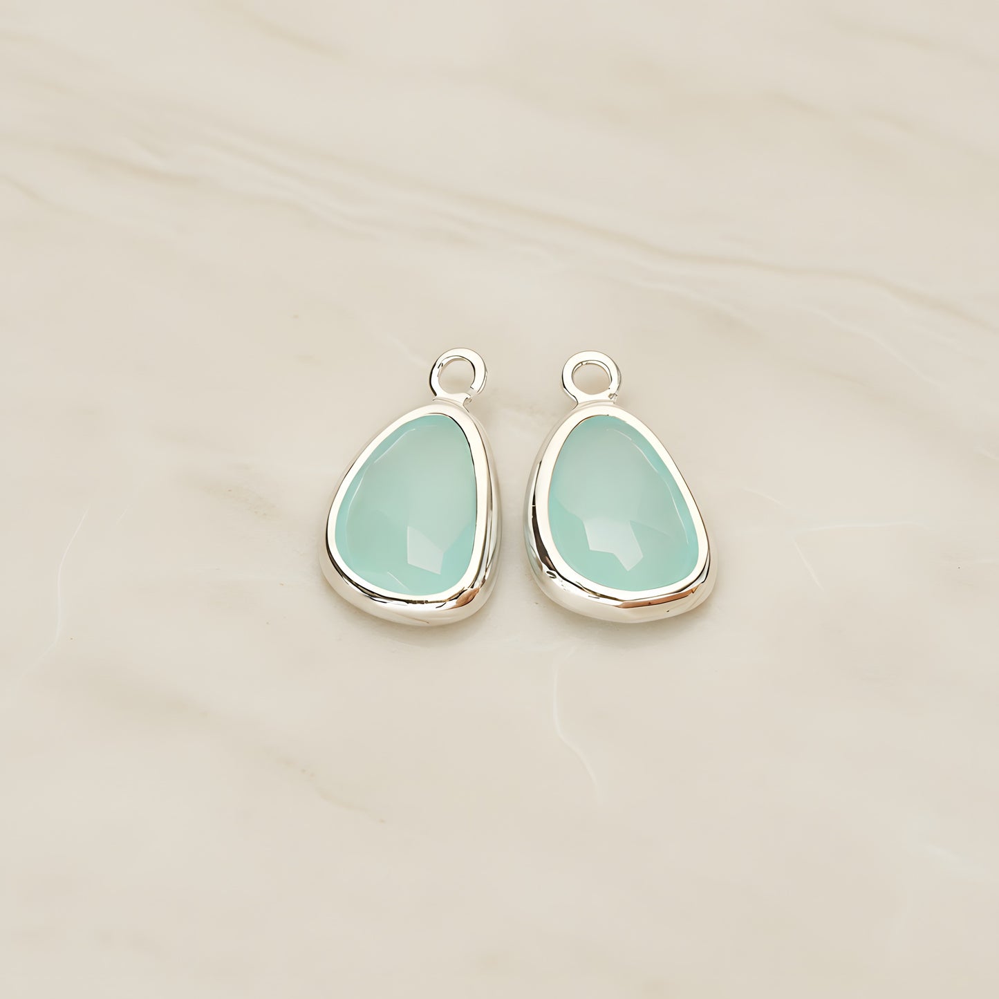 Organic Nugget Framed Glass Pendant, 2 Pc (FS.175)