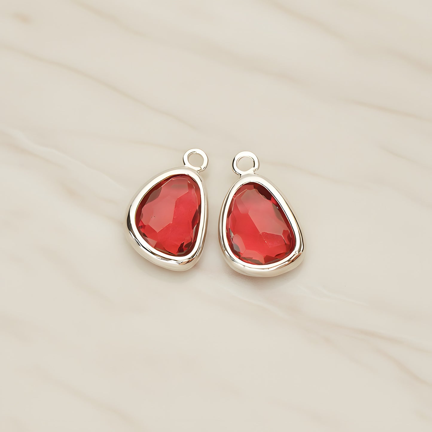 Organic Nugget Framed Glass Pendant, 2 Pc (FS.175)