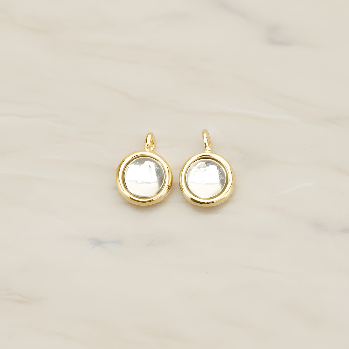 Round Framed Glass Pendant, 2 Pc (FS.206)