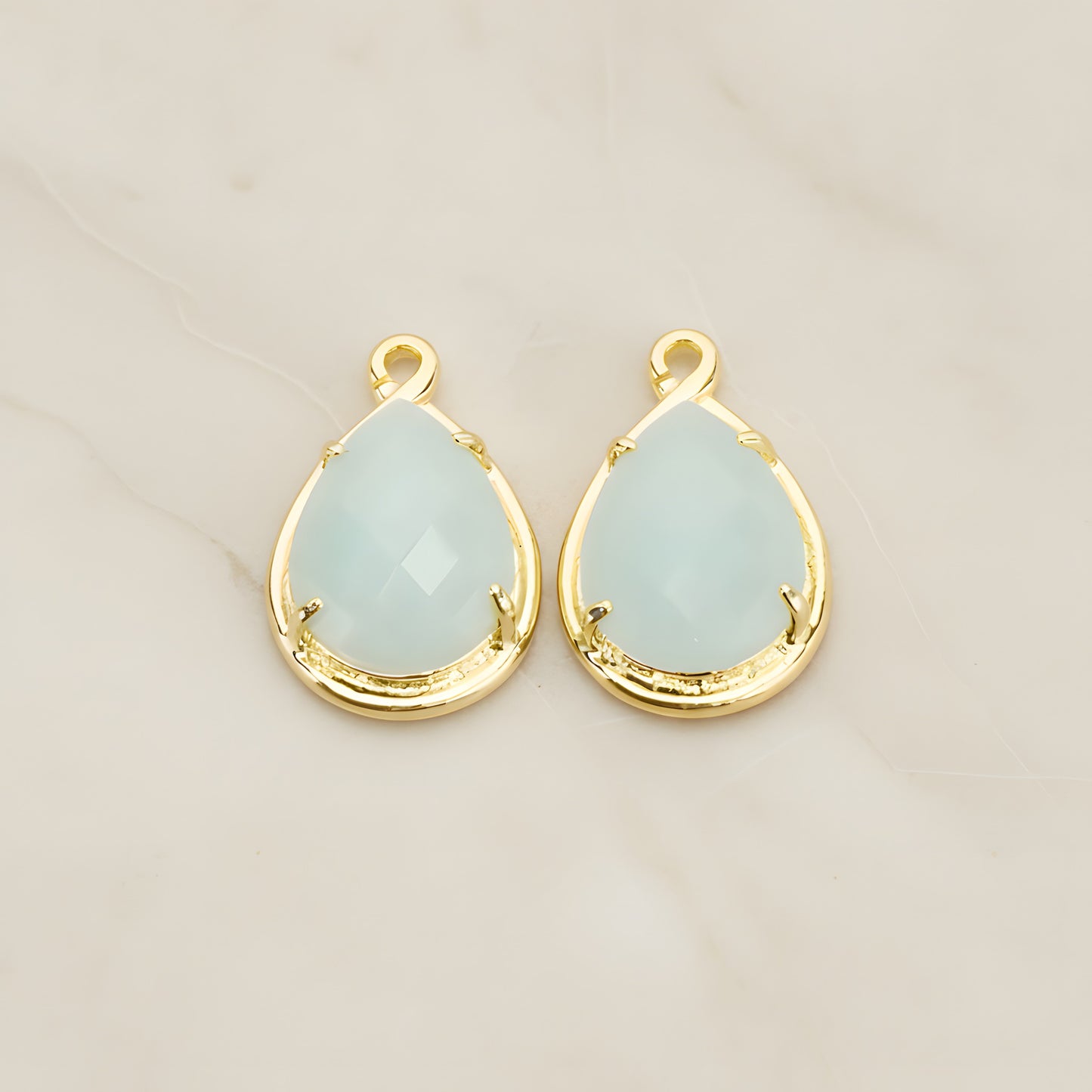 Teardrop Framed Glass Pendant, 1 Pc (FS.238)