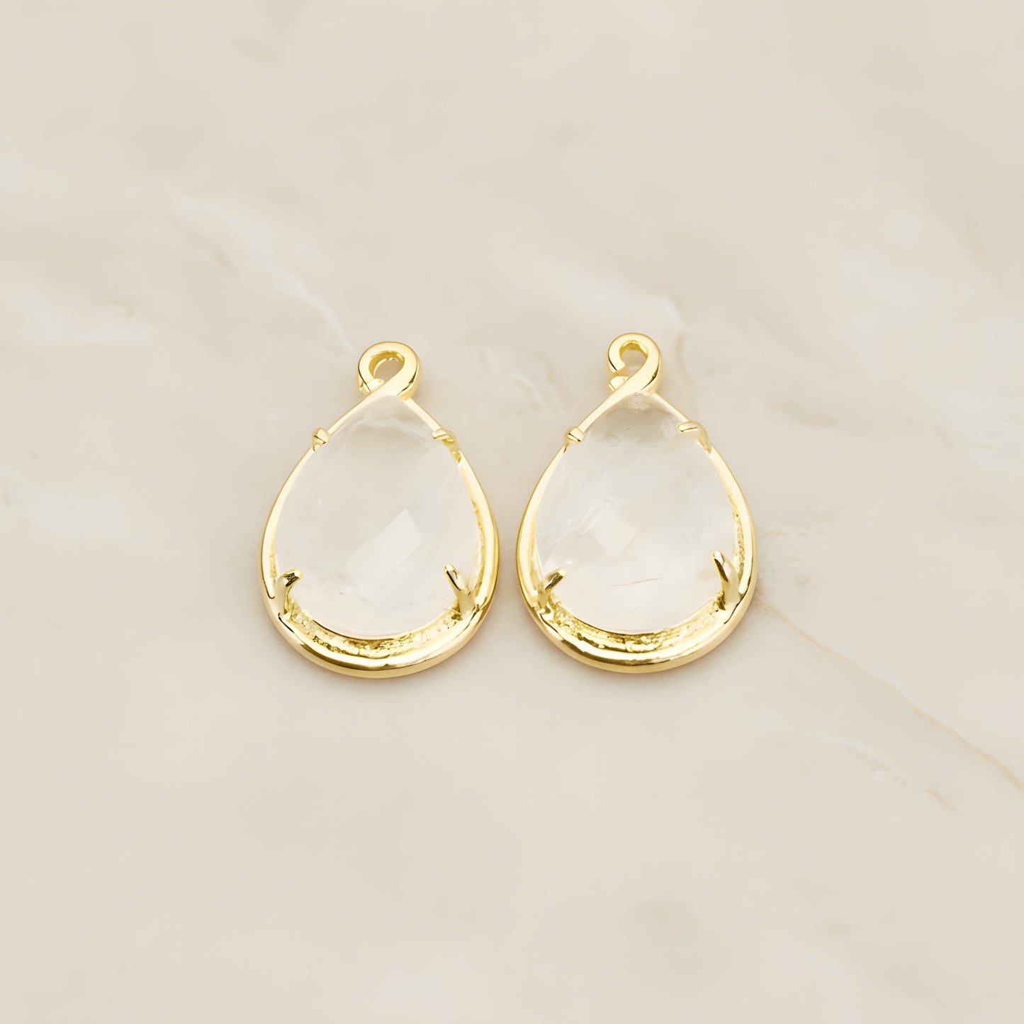 Teardrop Framed Glass Pendant, 1 Pc (FS.238)