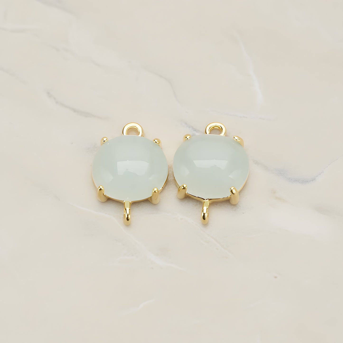 Oval Framed Glass Pendant, 2 Pc (FS.243)