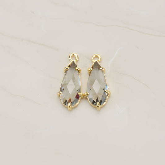 Teardrop Framed Glass Pendant, 2 Pc (FS.248)