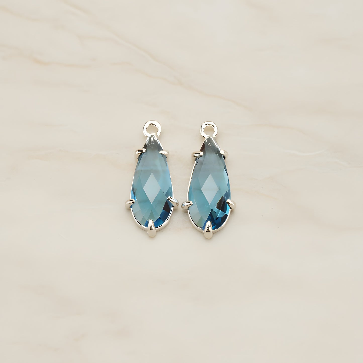 Teardrop Framed Glass Pendant, 2 Pc (FS.248)