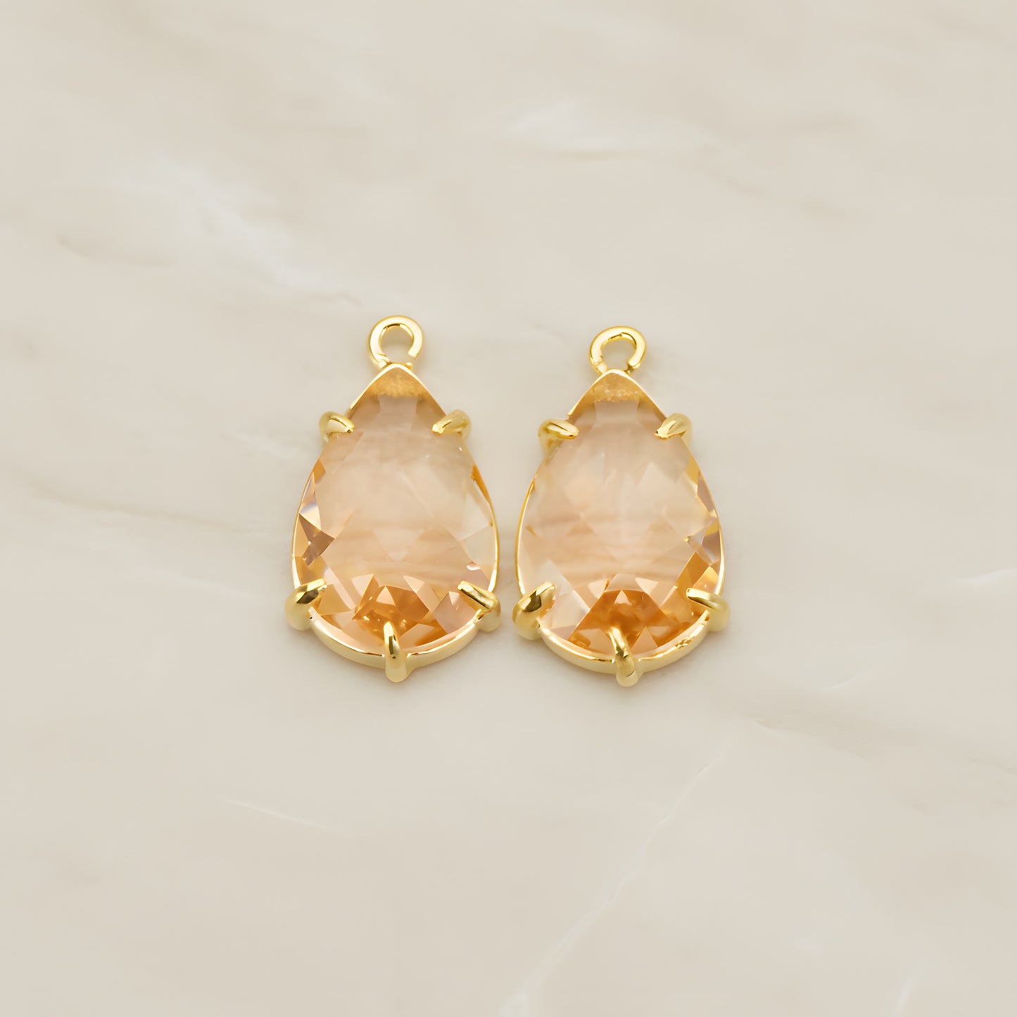 Teardrop Framed Glass Pendant, 2 Pc (FS.252)