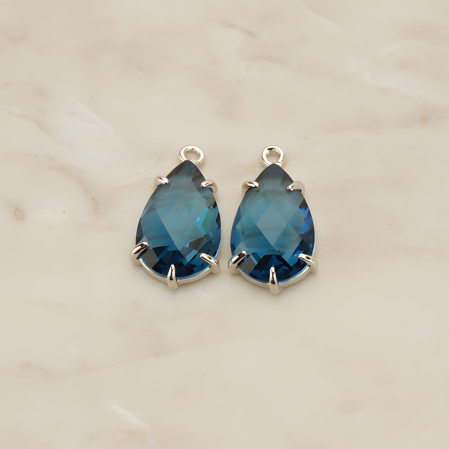 Teardrop Framed Glass Pendant, 2 Pc (FS.252)