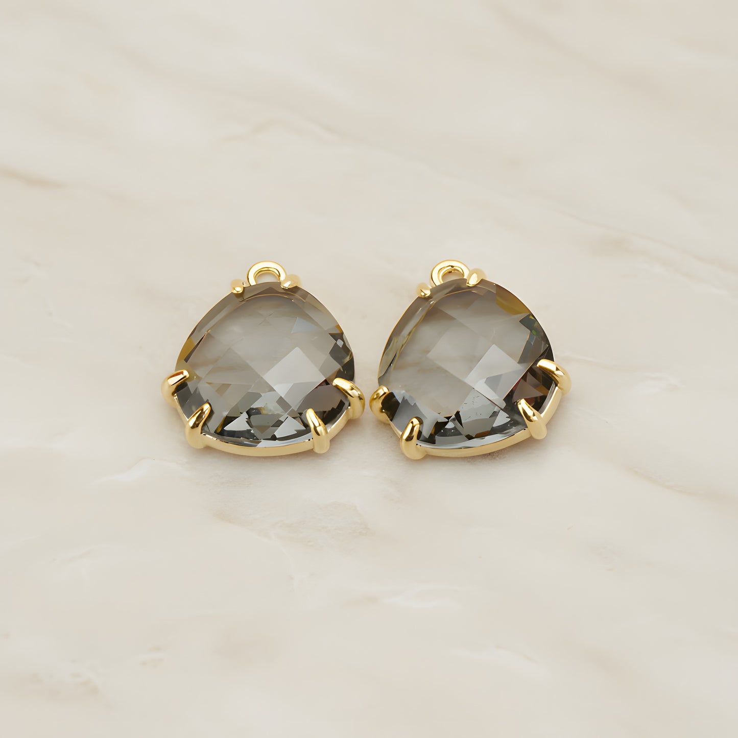 Rounded Triangle Framed Glass Pendant, 2 Pc (FS.253)