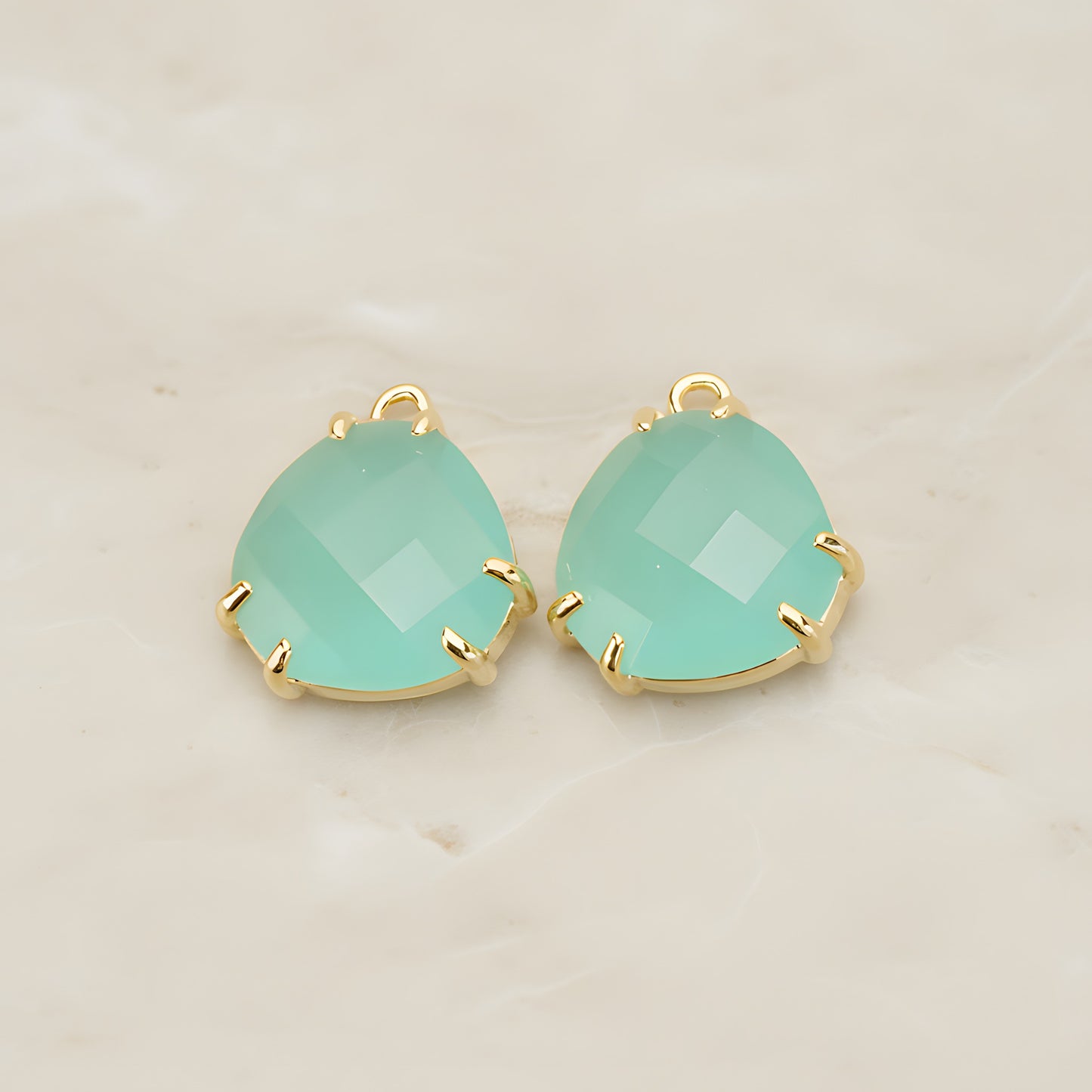 Rounded Triangle Framed Glass Pendant, 2 Pc (FS.253)
