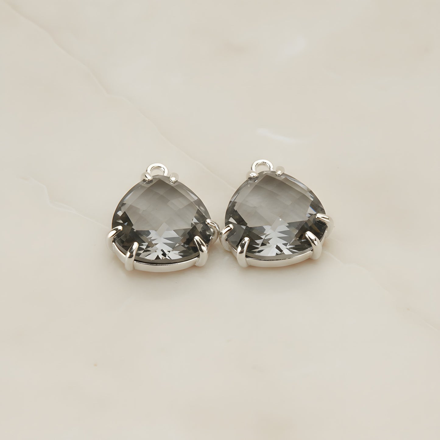 Rounded Triangle Framed Glass Pendant, 2 Pc (FS.253)