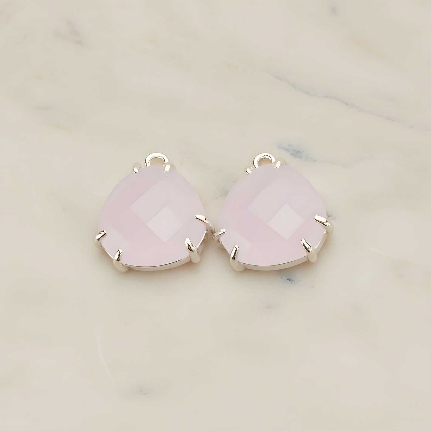 Rounded Triangle Framed Glass Pendant, 2 Pc (FS.253)