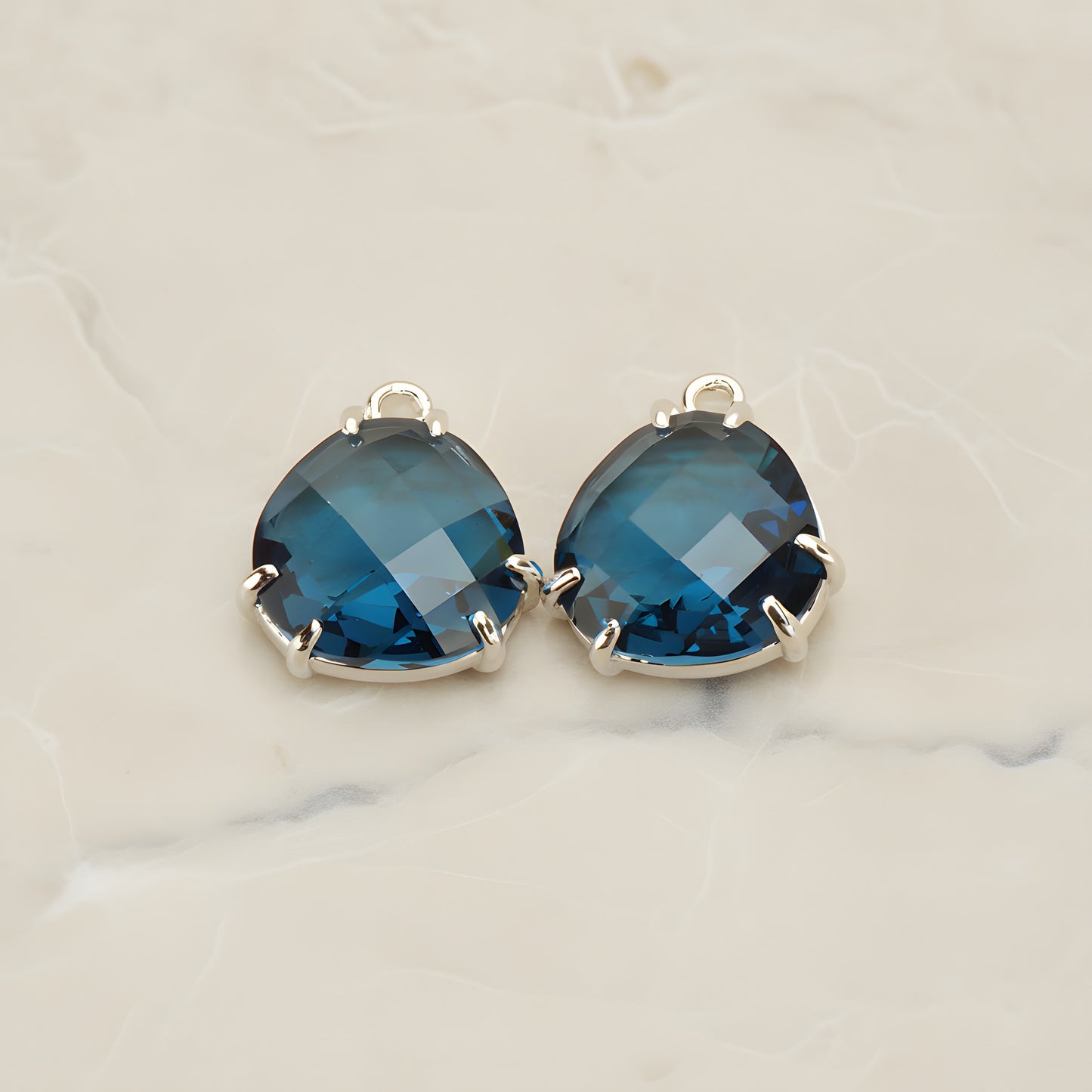 Rounded Triangle Framed Glass Pendant, 2 Pc (FS.253)